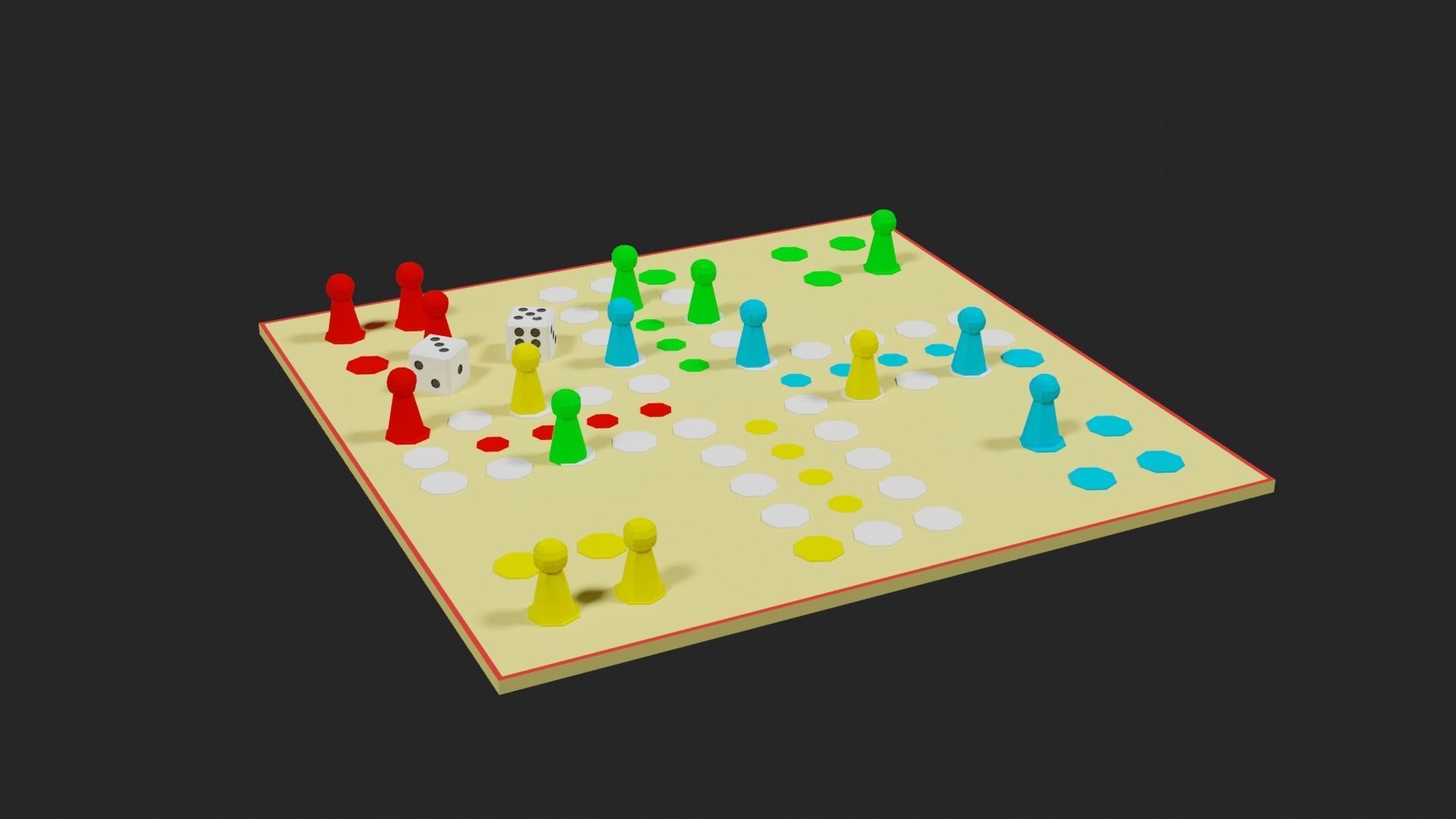 Lowpoly Boardgame board game pieces Low-poly 3D model_10