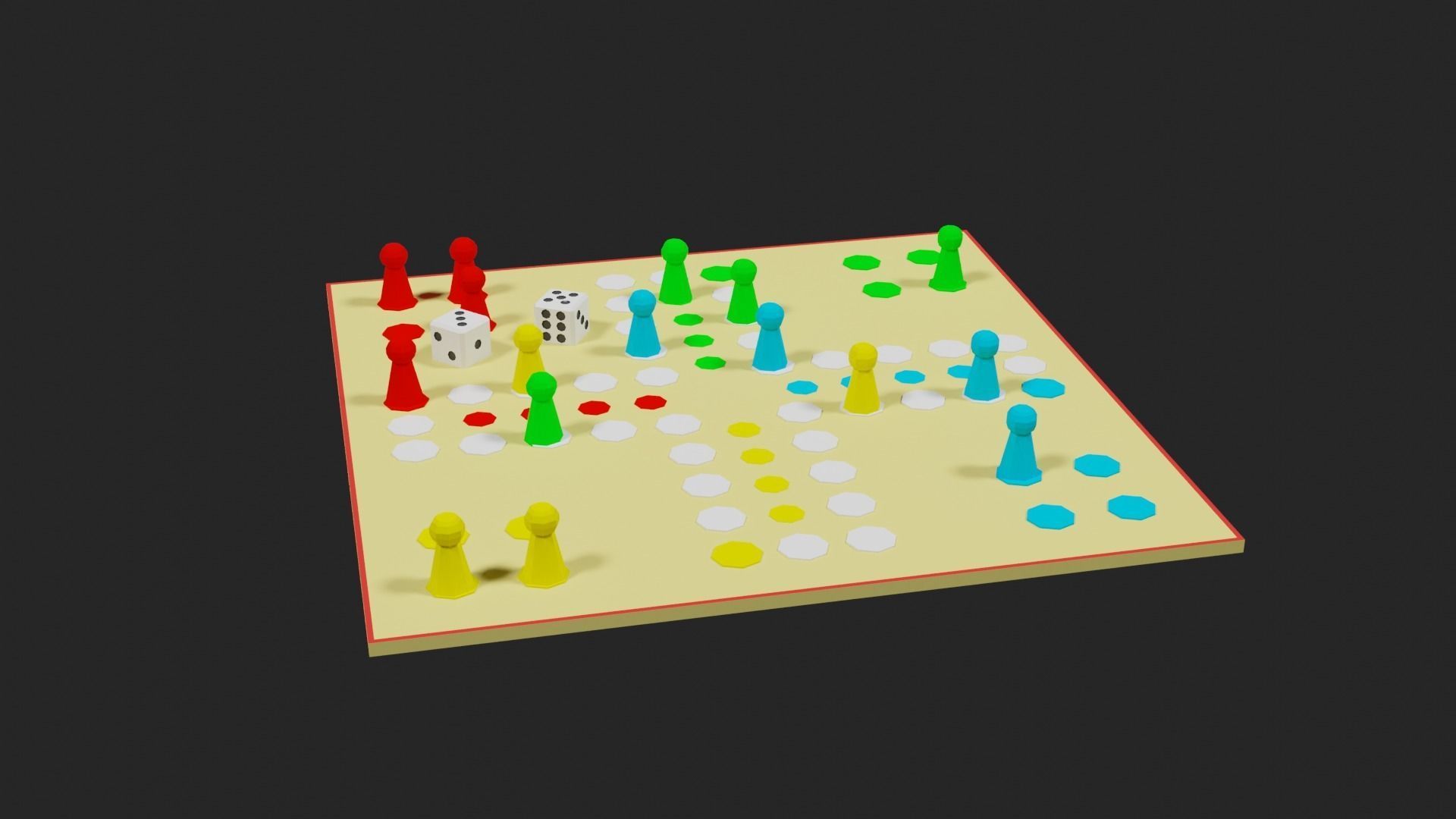 Lowpoly Boardgame board game pieces Low-poly 3D model_11