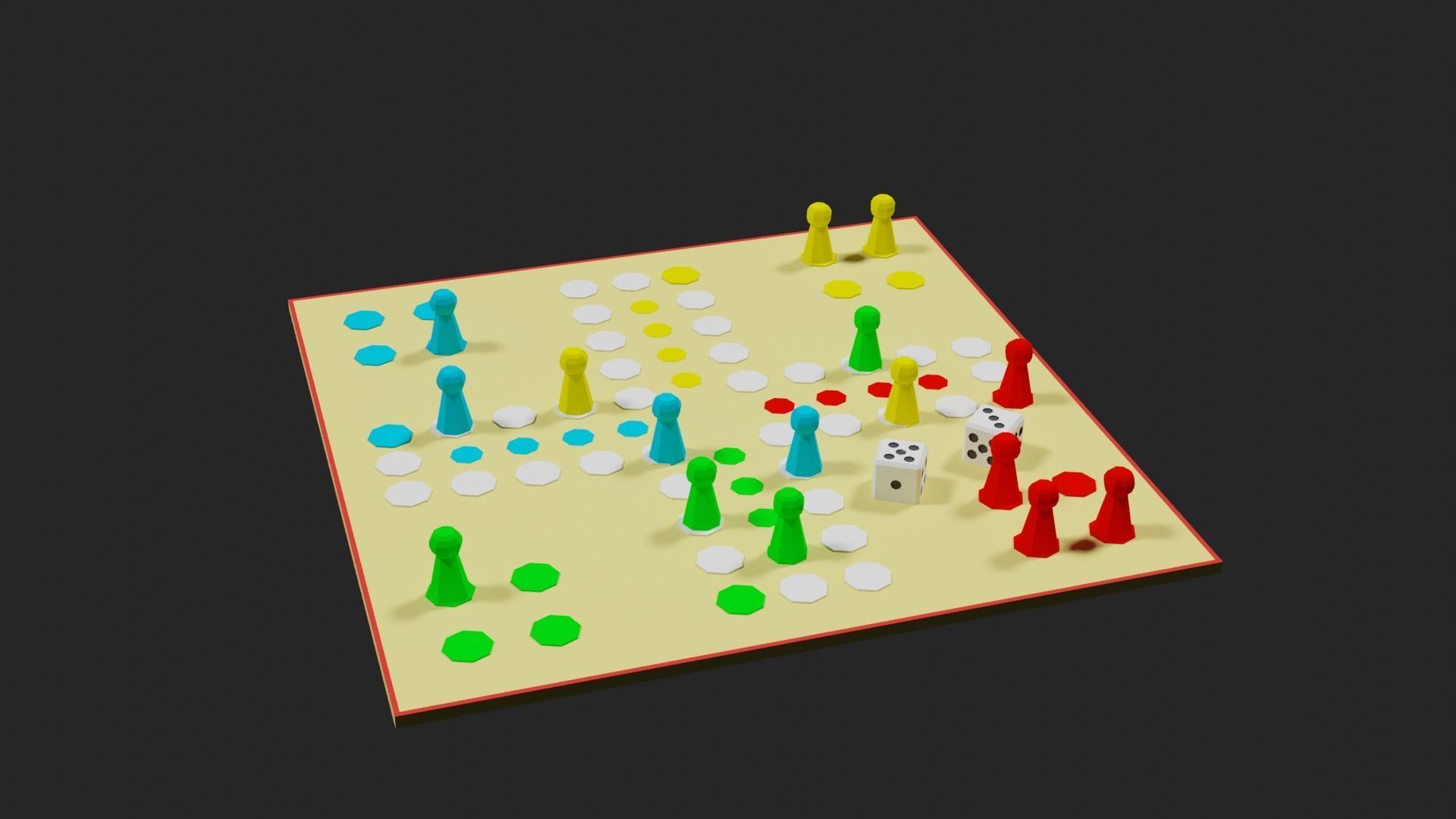 Lowpoly Boardgame board game pieces Low-poly 3D model_26
