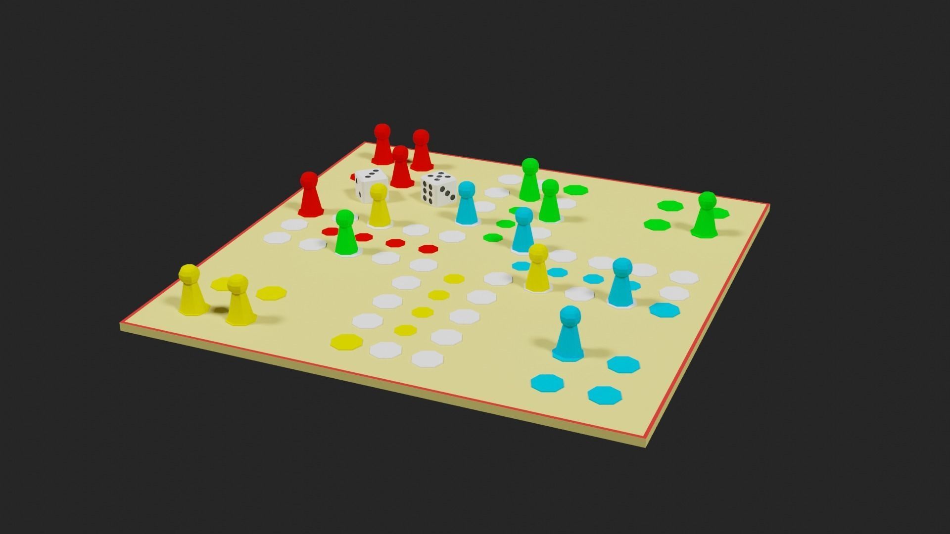 Lowpoly Boardgame board game pieces Low-poly 3D model_14