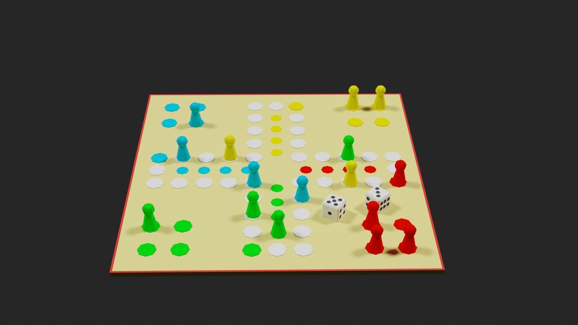 Lowpoly Boardgame board game pieces Low-poly 3D model_27