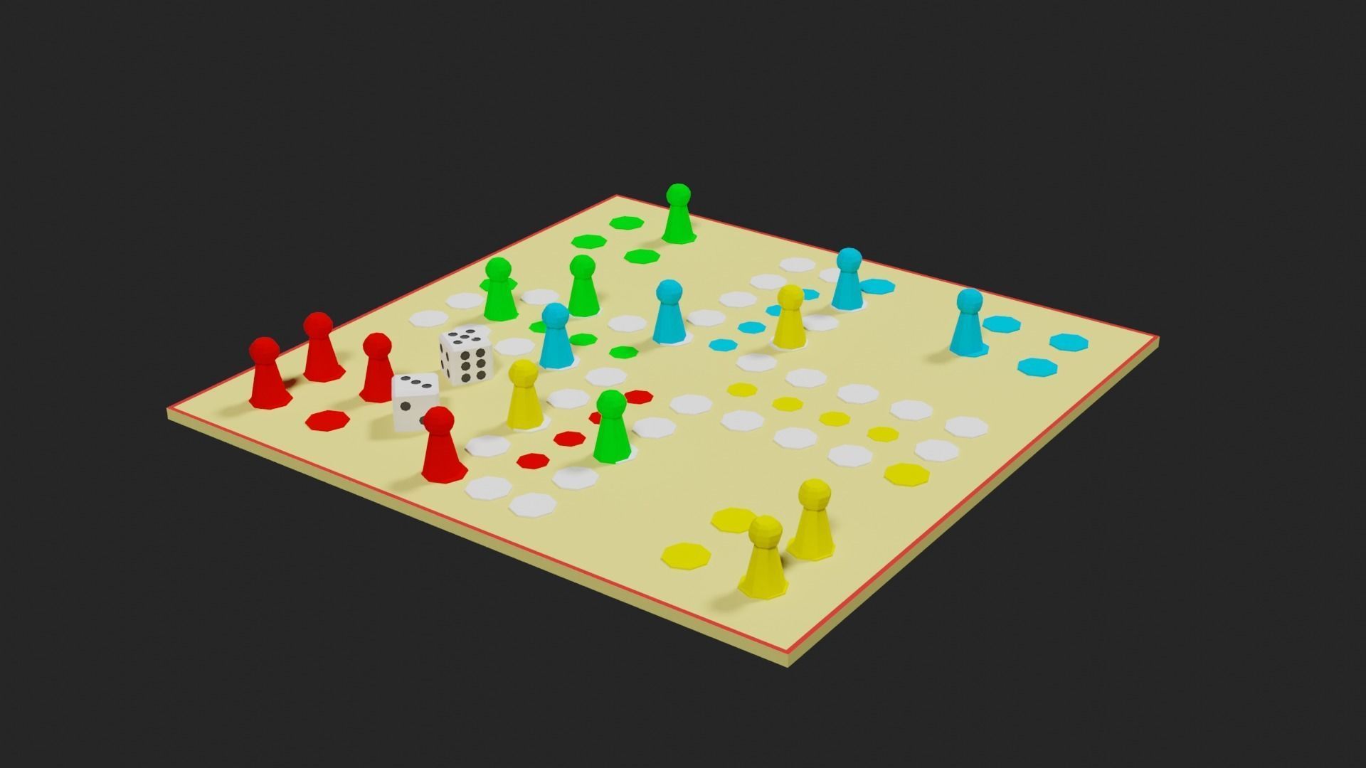Lowpoly Boardgame board game pieces Low-poly 3D model_8