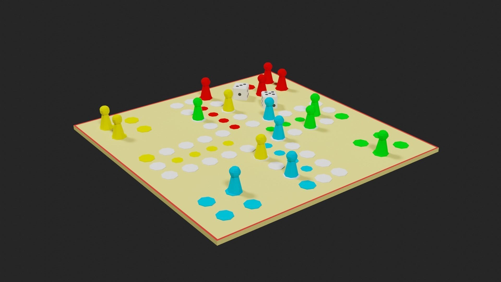 Lowpoly Boardgame board game pieces Low-poly 3D model_17