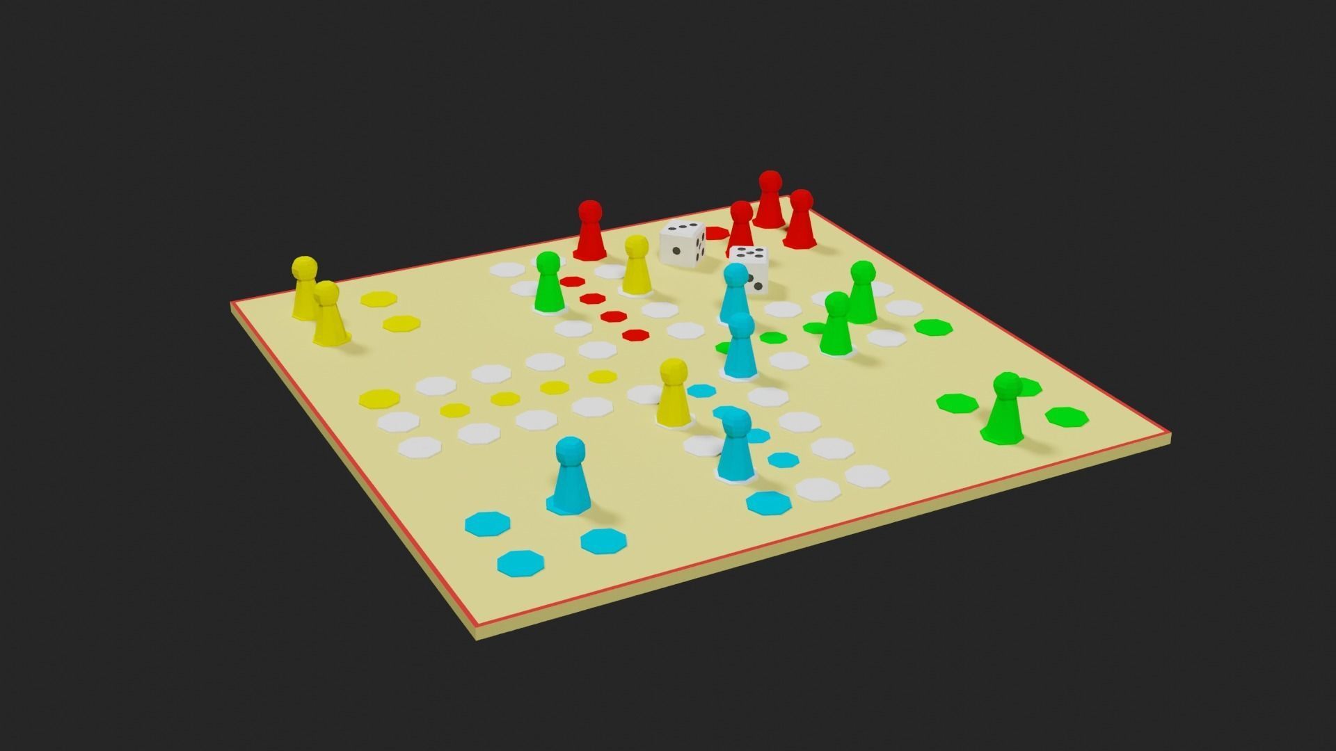Lowpoly Boardgame board game pieces Low-poly 3D model_18