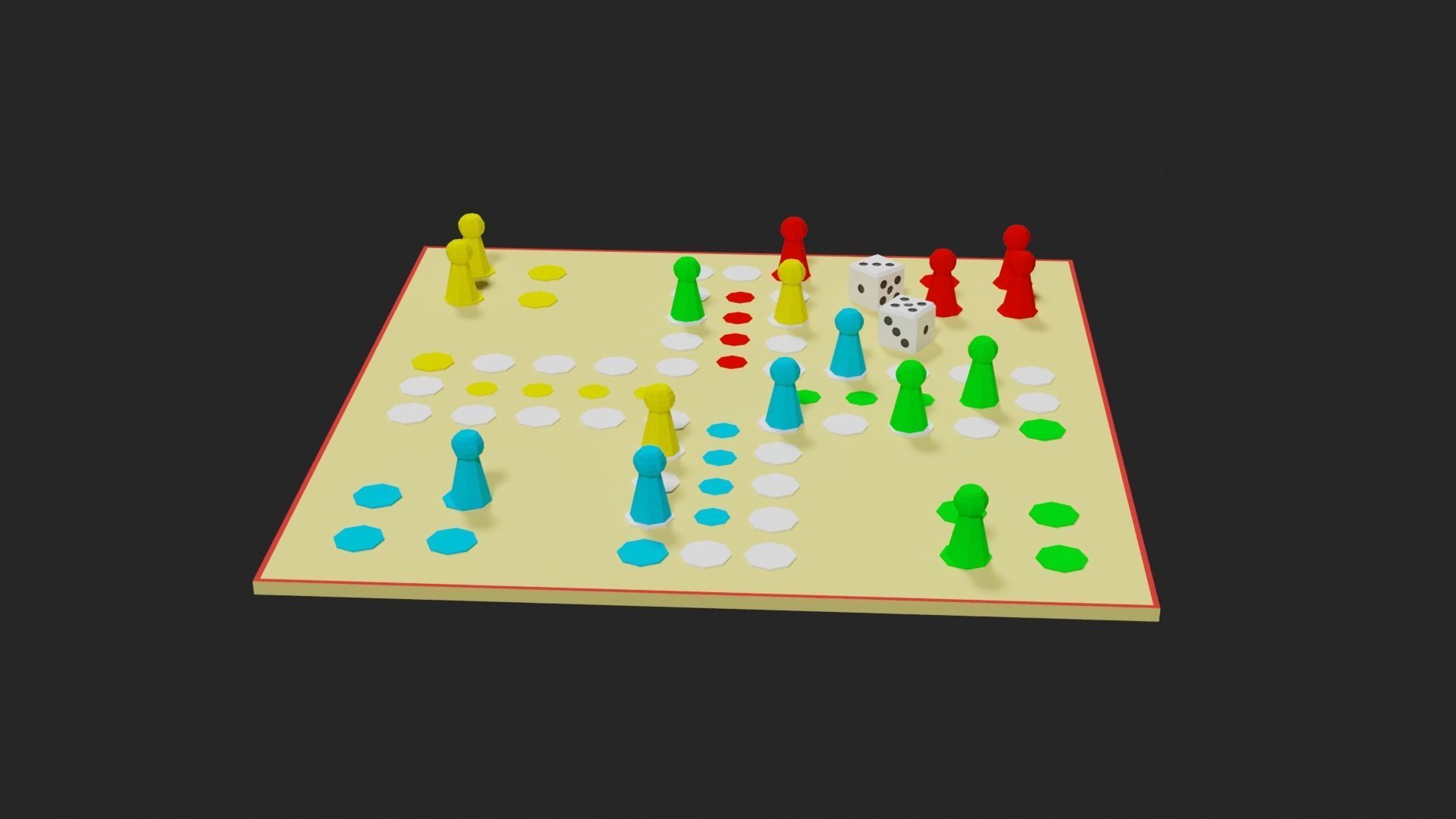 Lowpoly Boardgame board game pieces Low-poly 3D model_21