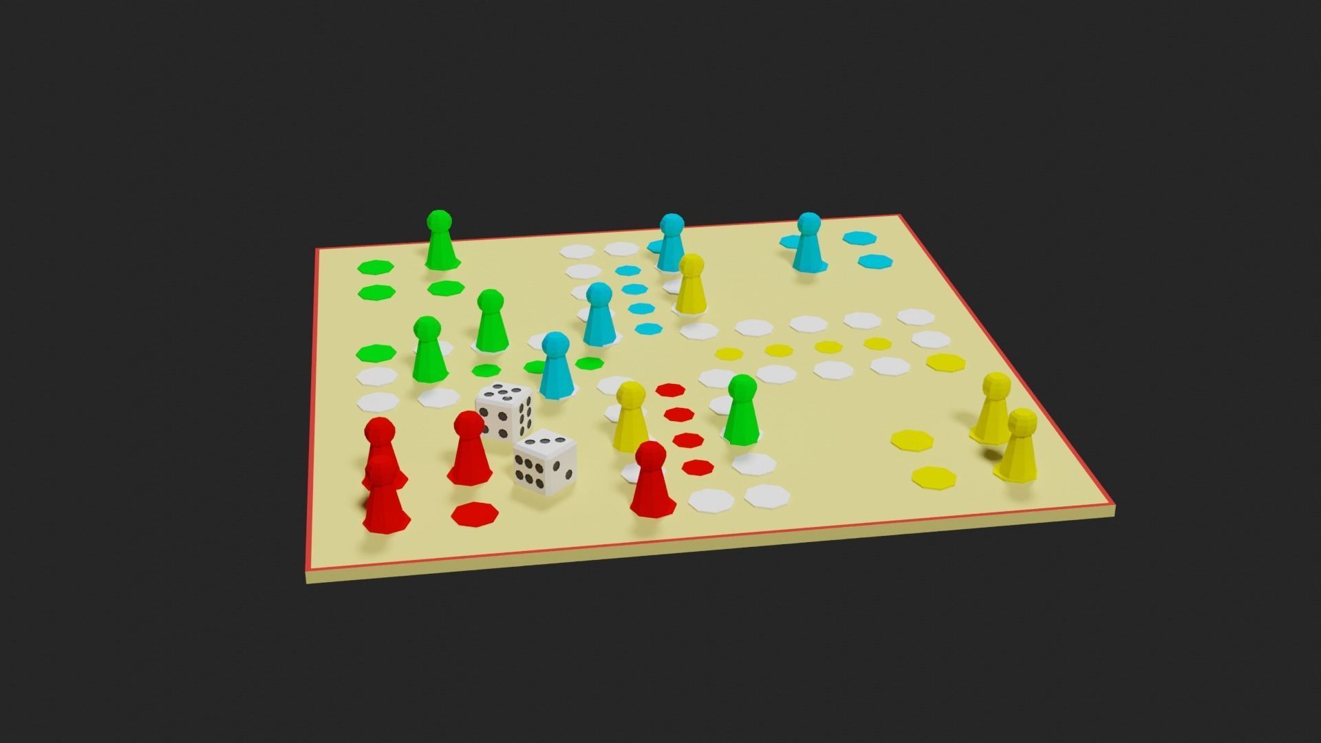 Lowpoly Boardgame board game pieces Low-poly 3D model_5