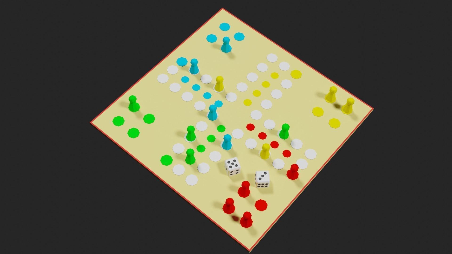 Lowpoly Boardgame board game pieces Low-poly 3D model_31