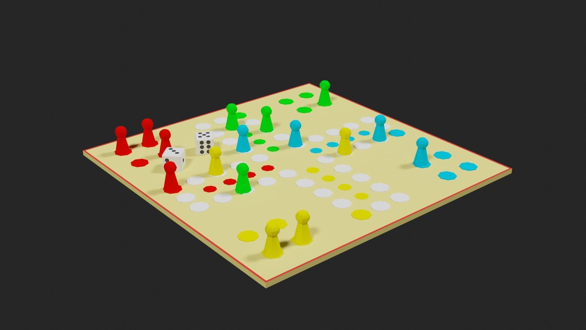 Lowpoly Boardgame board game pieces Low-poly 3D model_9