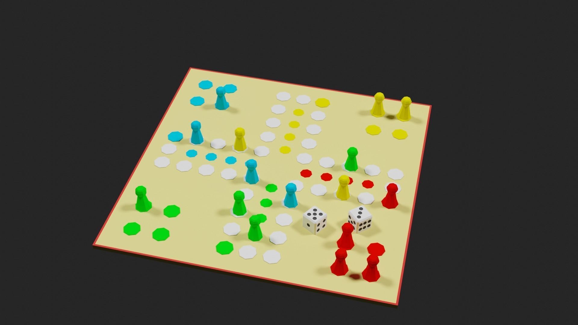 Lowpoly Boardgame board game pieces Low-poly 3D model_28