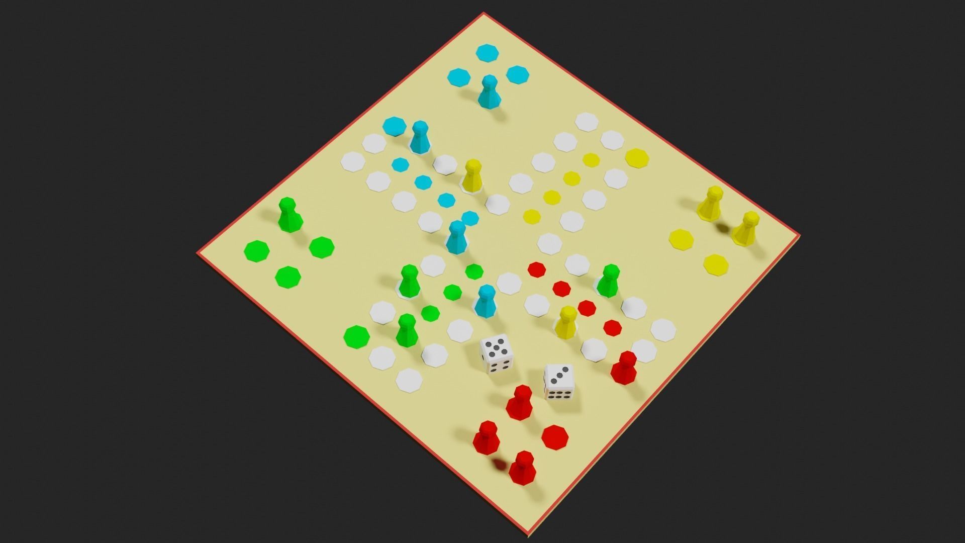 Lowpoly Boardgame board game pieces Low-poly 3D model_32