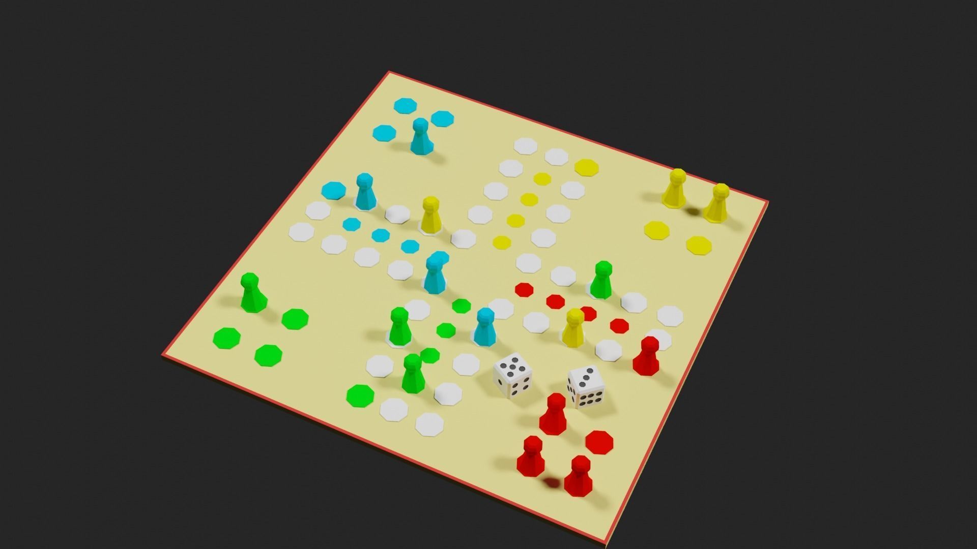 Lowpoly Boardgame board game pieces Low-poly 3D model_29