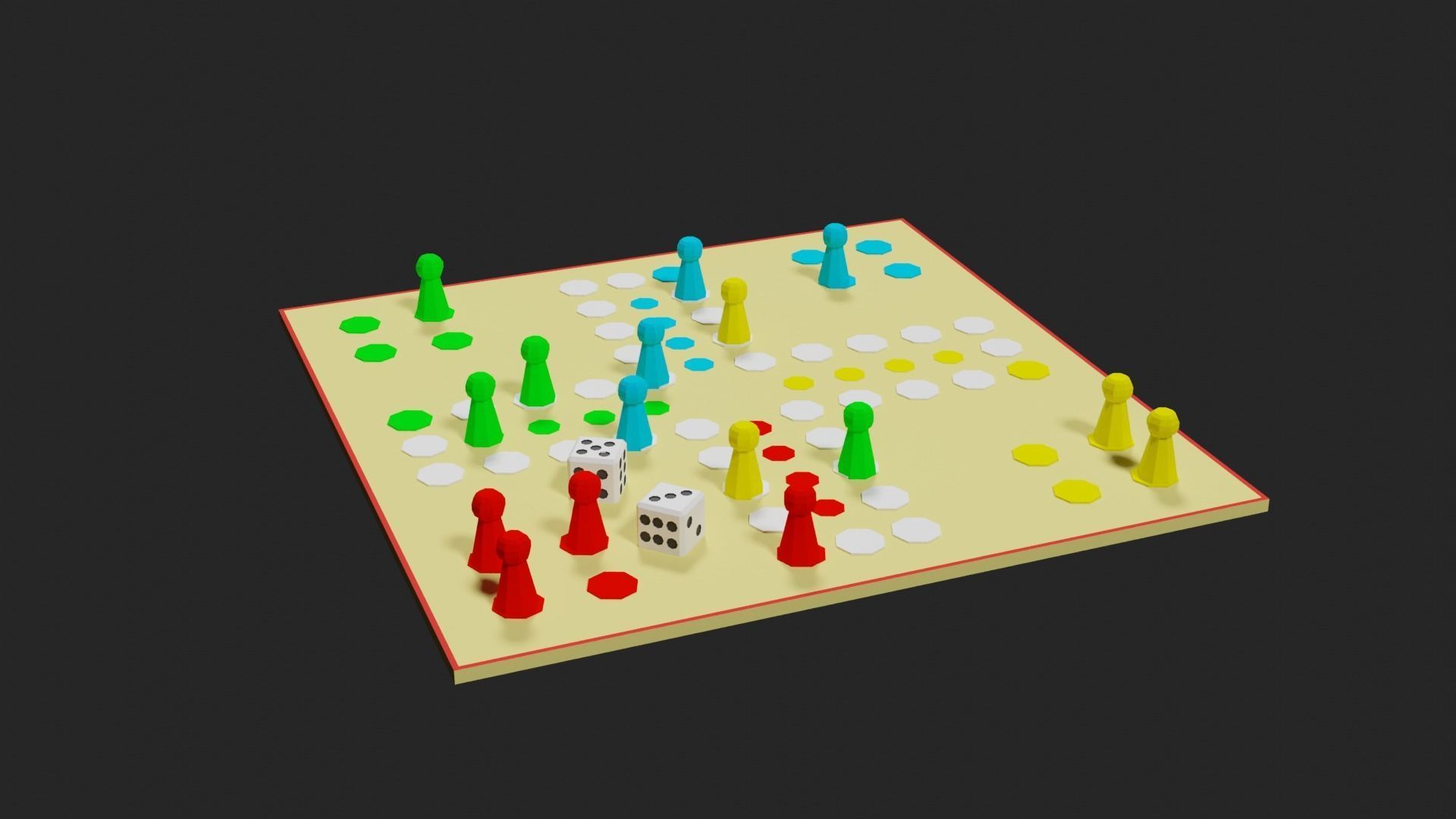 Lowpoly Boardgame board game pieces Low-poly 3D model_4