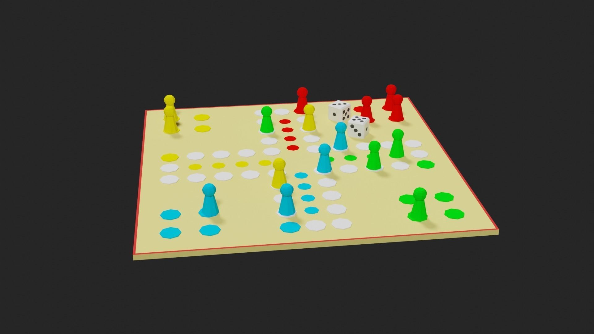Lowpoly Boardgame board game pieces Low-poly 3D model_20