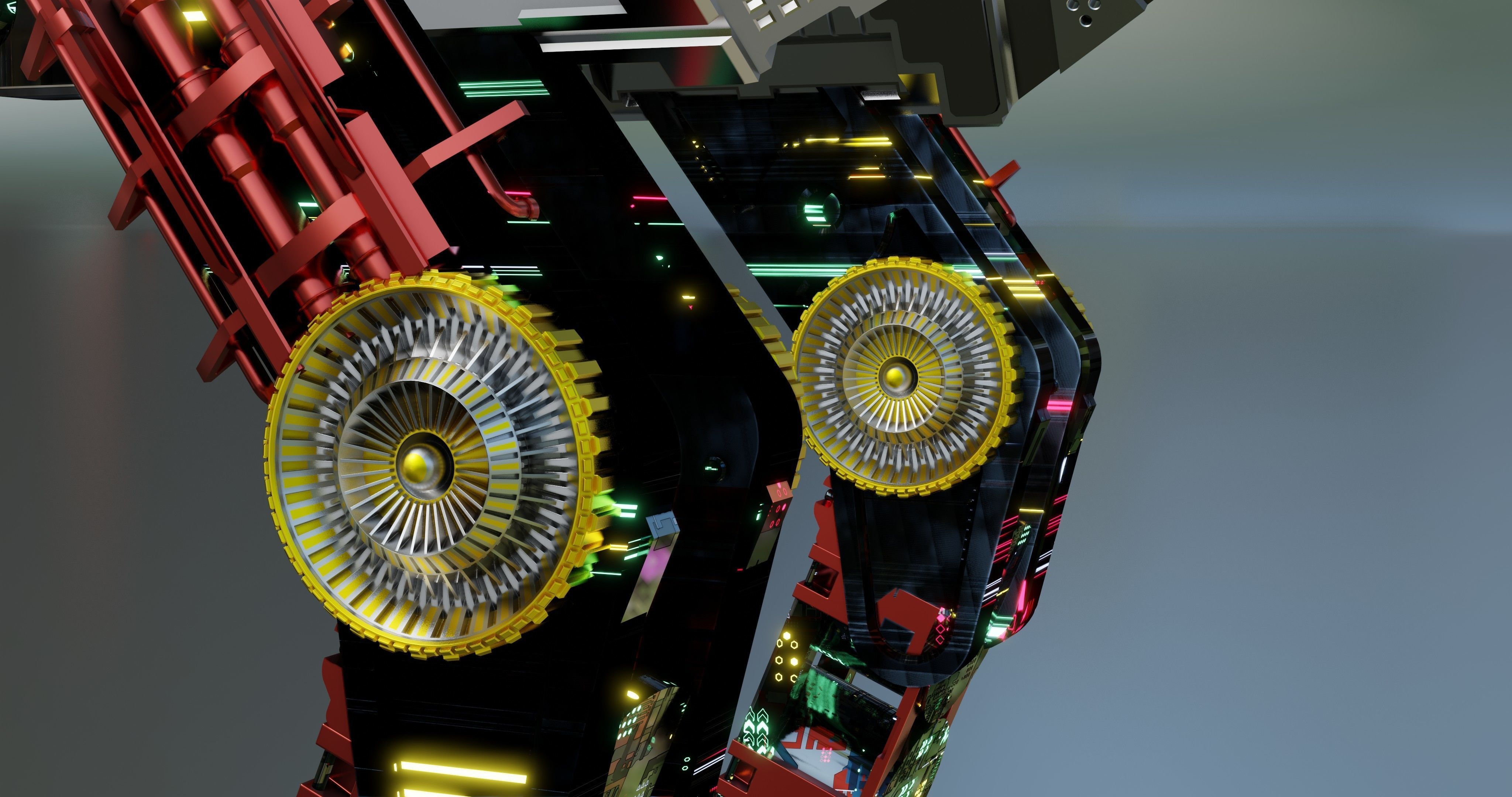 MECHANICAL SCIFI OSTRICH 3D model_9