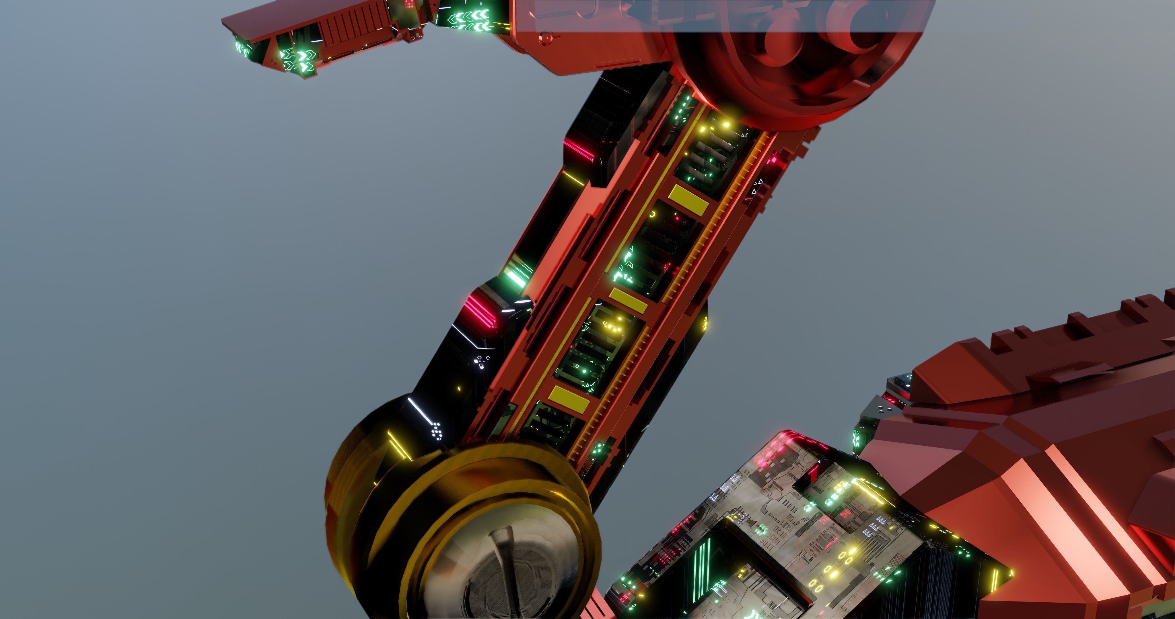 MECHANICAL SCIFI OSTRICH 3D model_3