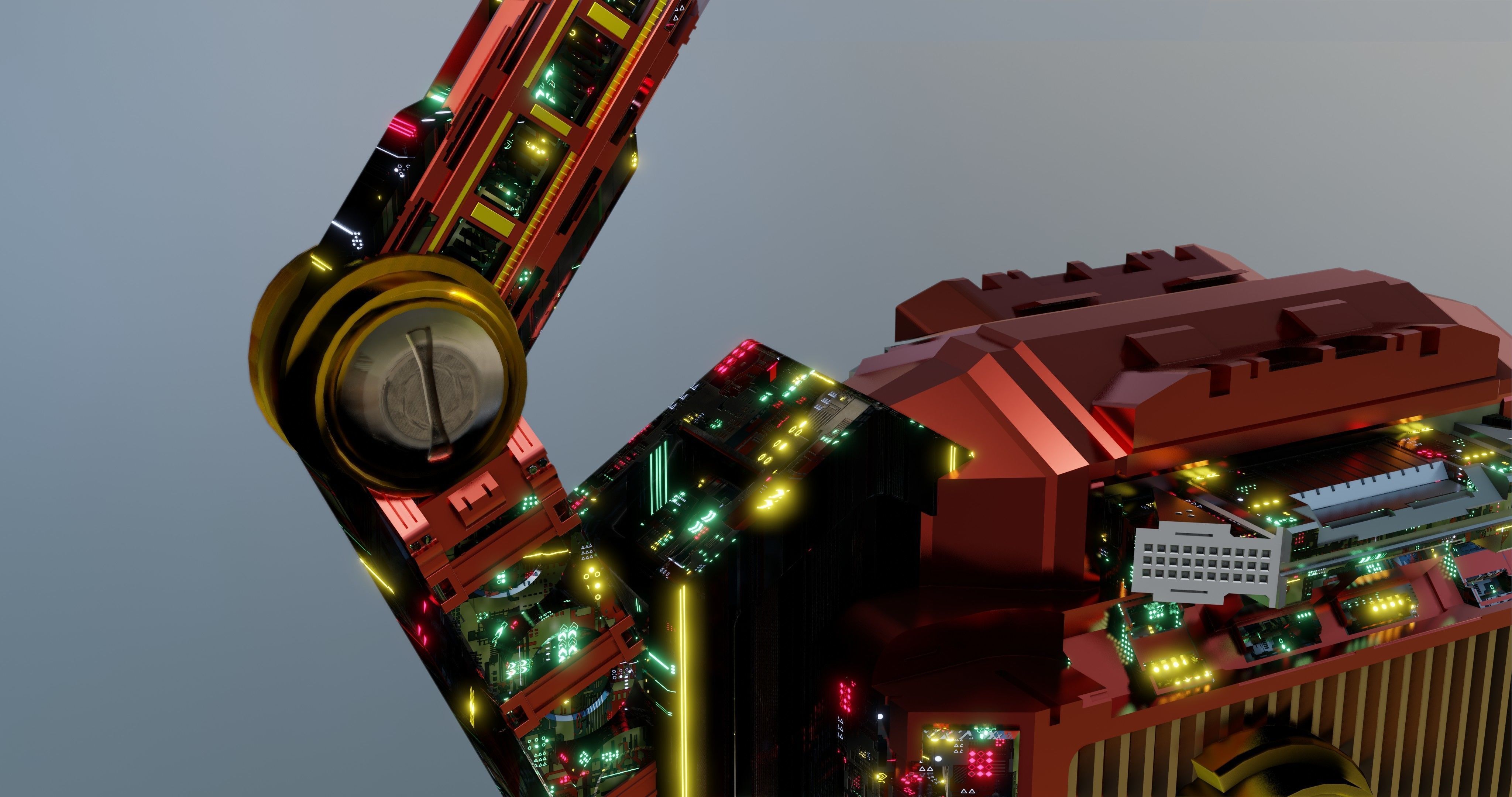 MECHANICAL SCIFI OSTRICH 3D model_4