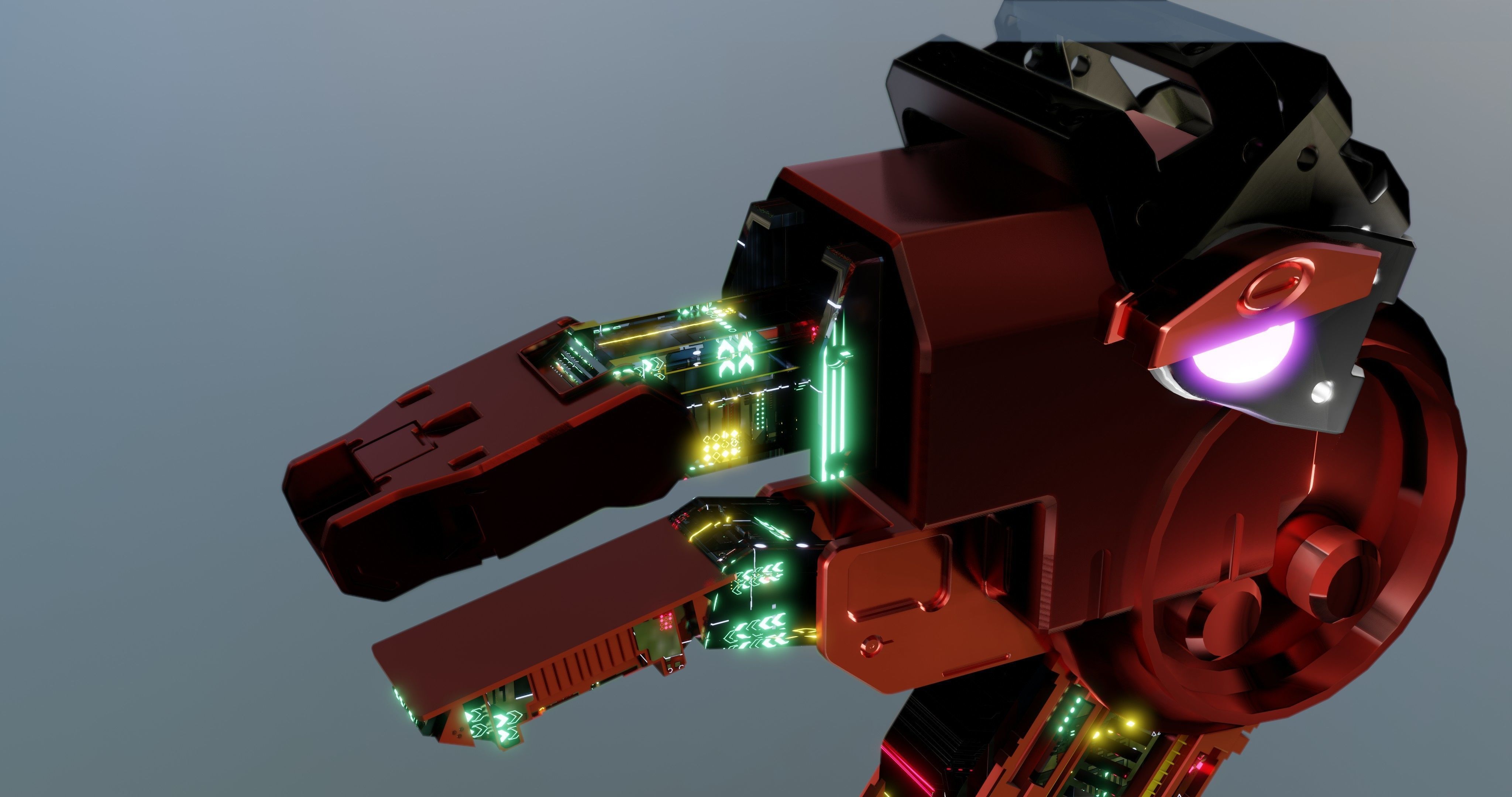 MECHANICAL SCIFI OSTRICH 3D model_2