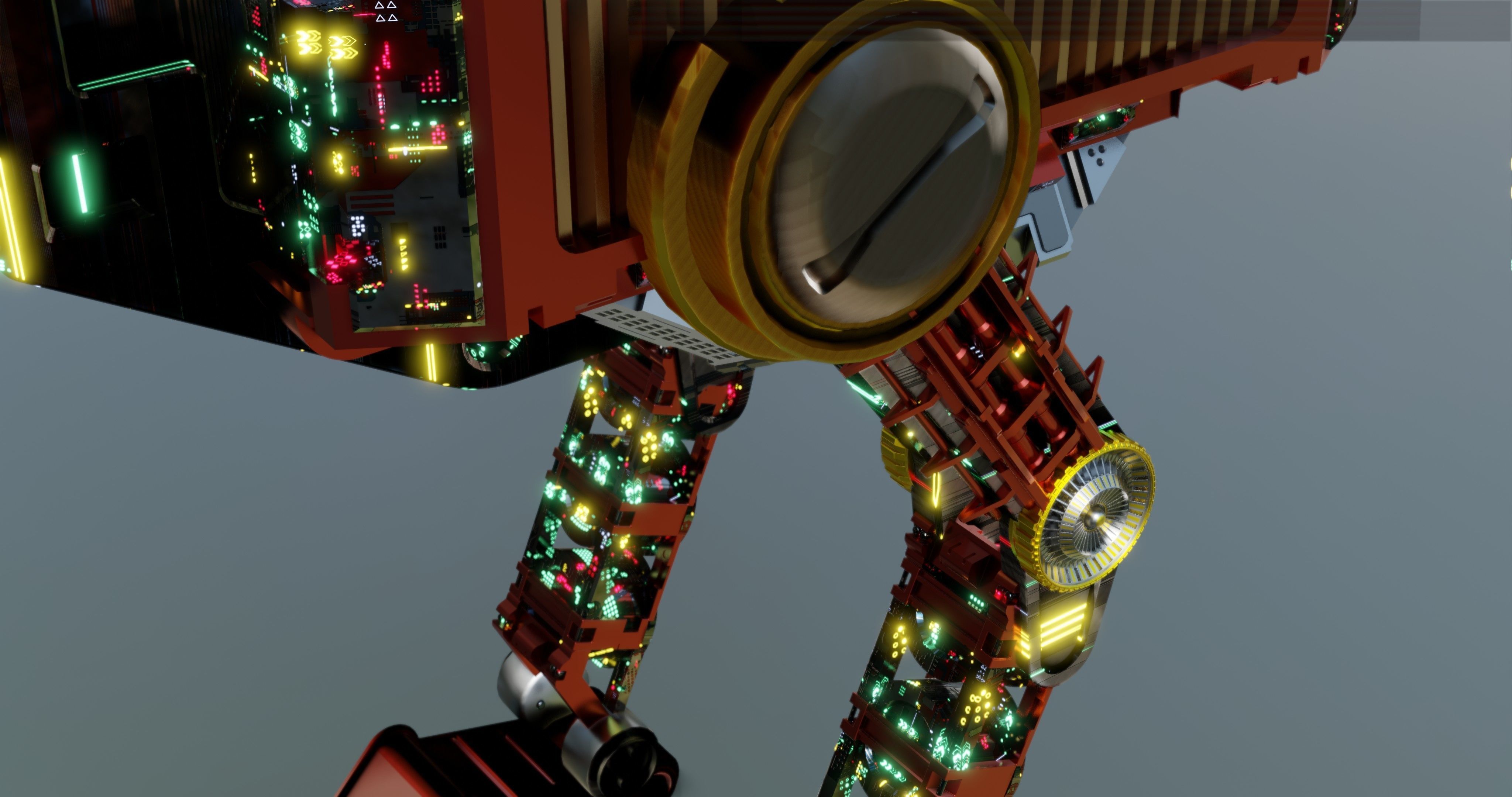 MECHANICAL SCIFI OSTRICH 3D model_6