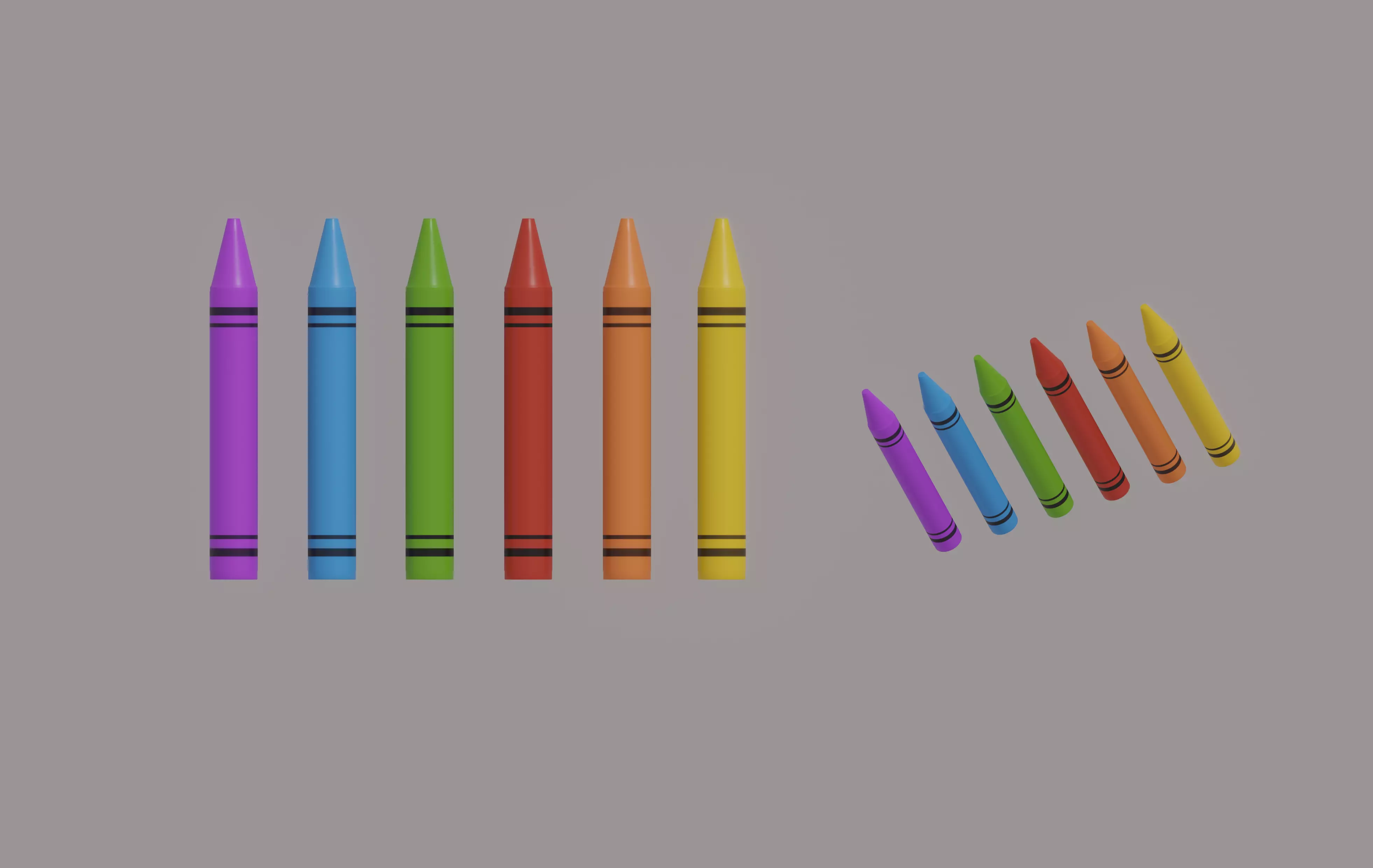 Crayons 3D model