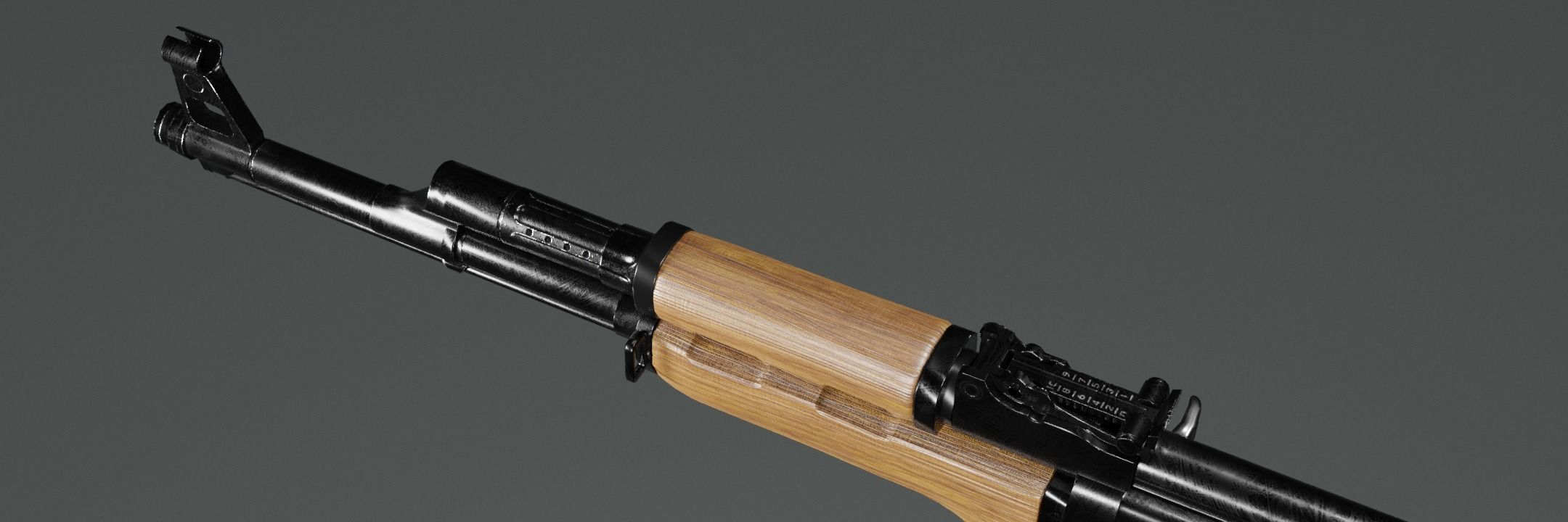 AAA Rifle AK-47 type 3 Low-poly 3D model_4