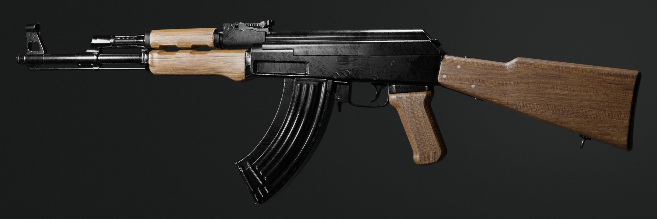 AAA Rifle AK-47 type 3 Low-poly 3D model_5