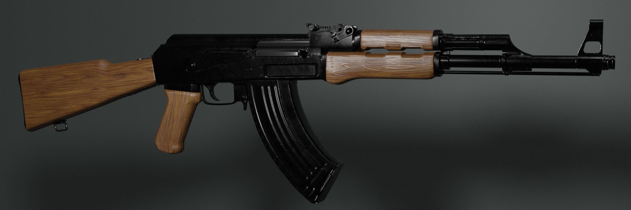 AAA Rifle AK-47 type 3 Low-poly 3D model_3