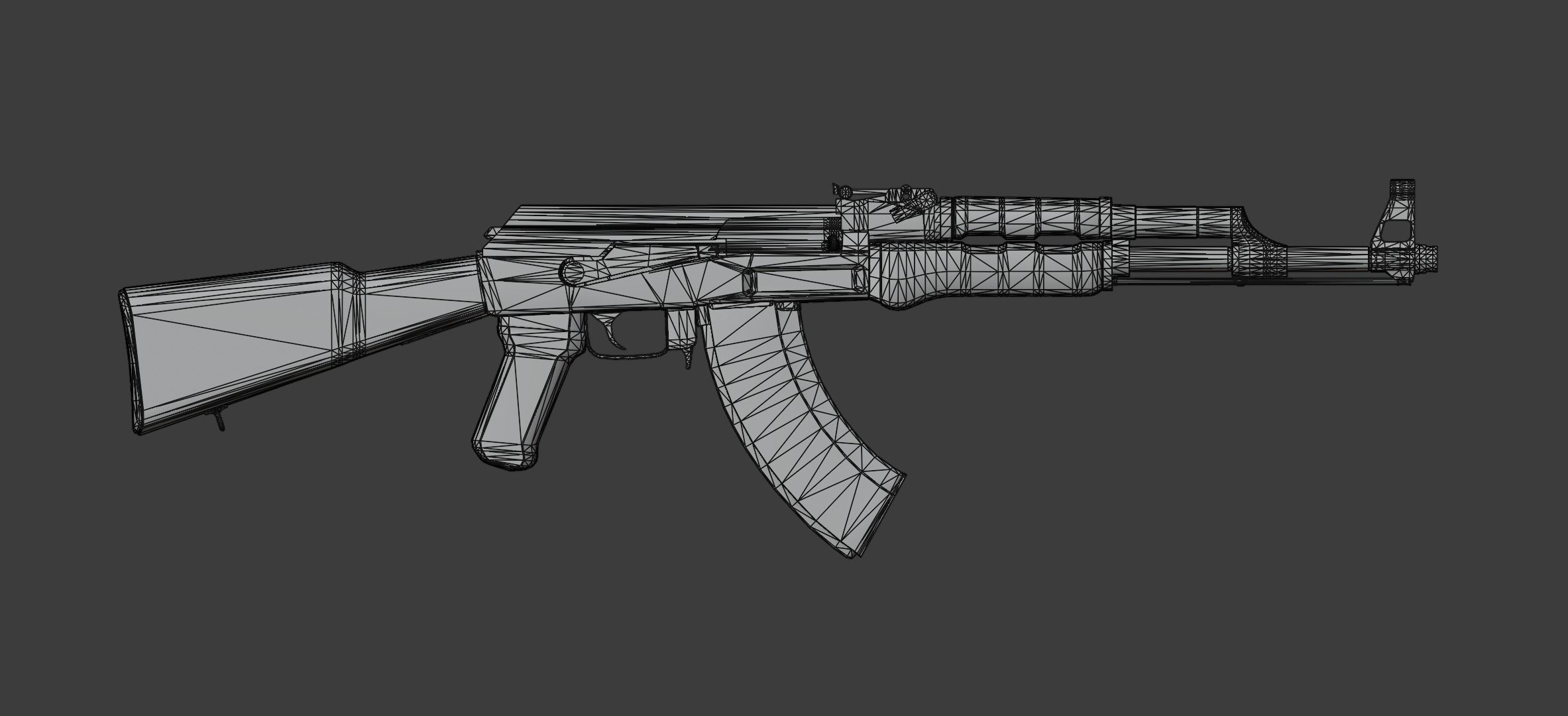 AAA Rifle AK-47 type 3 Low-poly 3D model_9