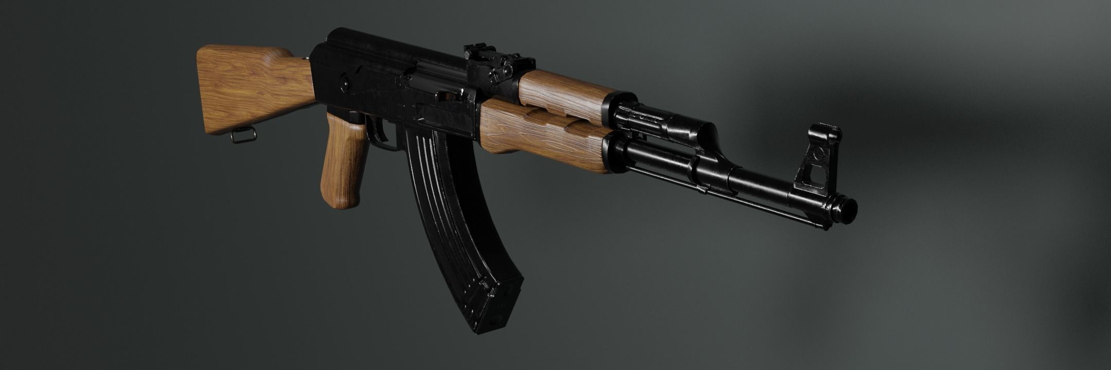 AAA Rifle AK-47 type 3 Low-poly 3D model_2