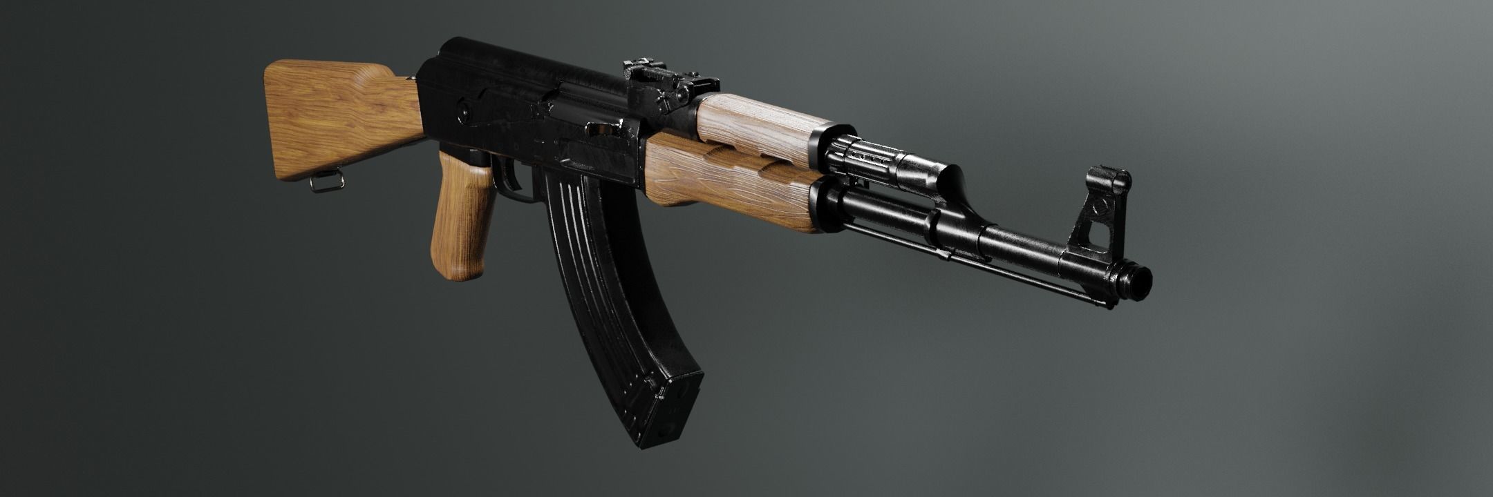 AAA Rifle AK-47 type 3 Low-poly 3D model_6