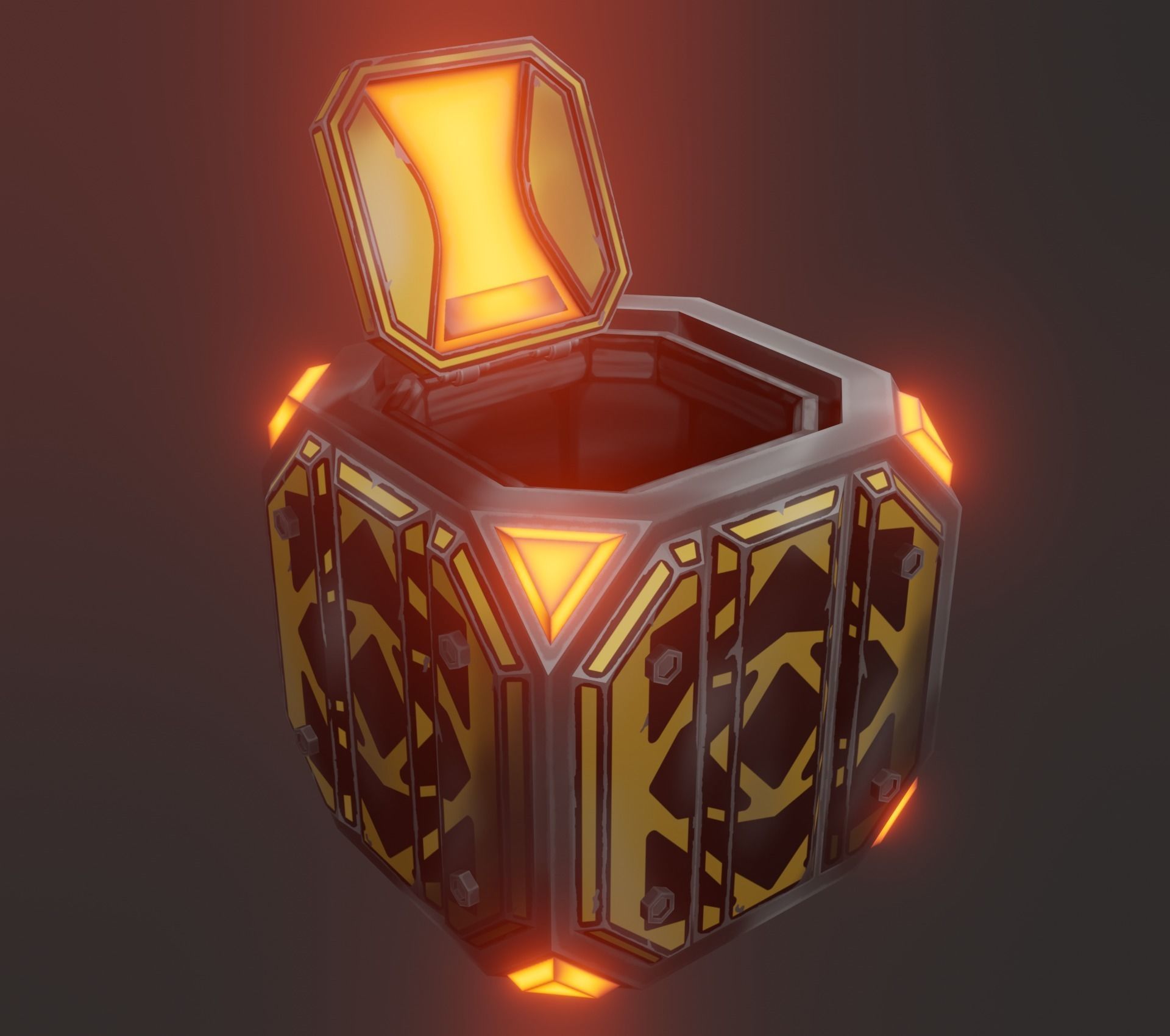 Sci-fi crate Low-poly 3D model_10