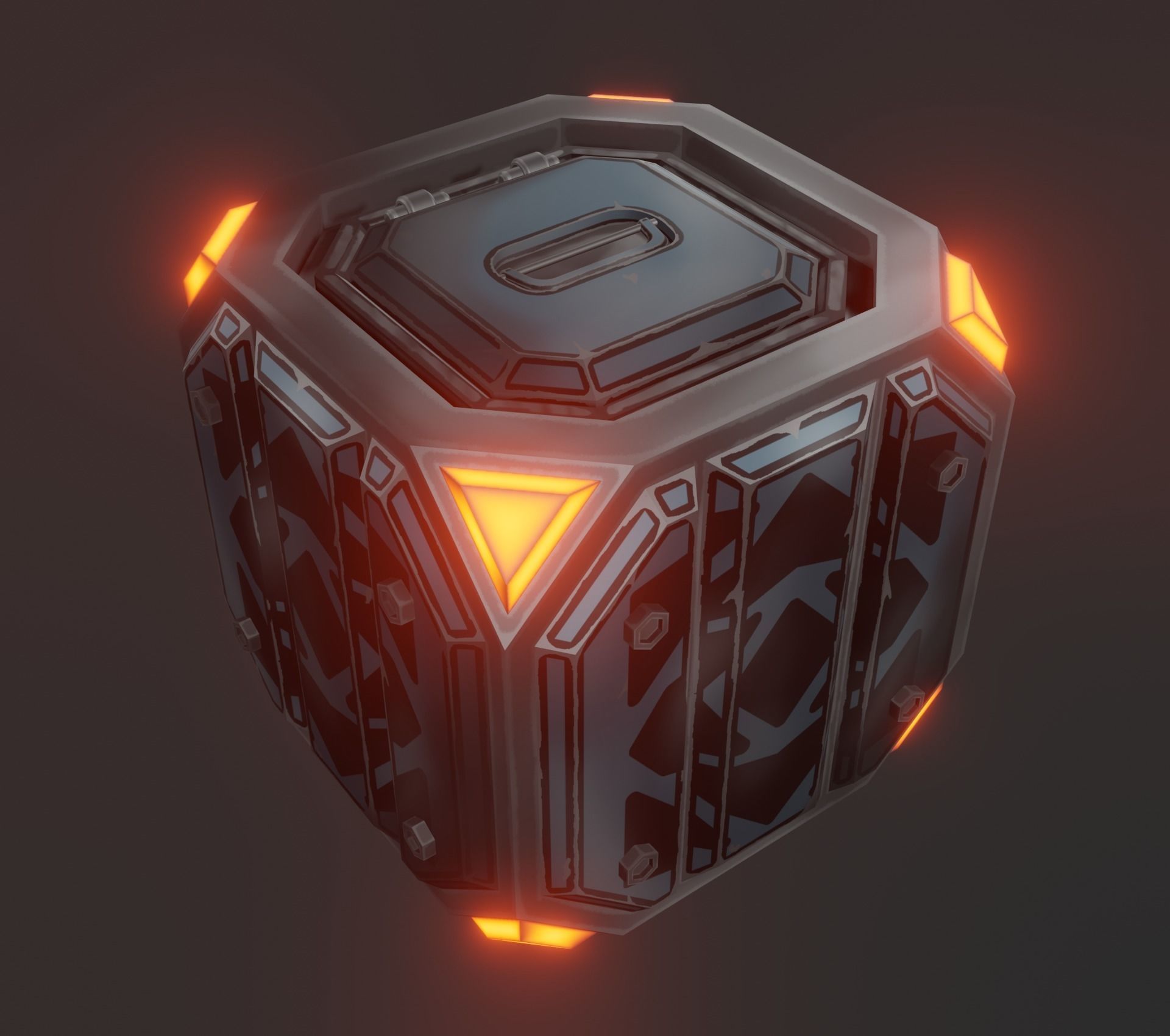 Sci-fi crate Low-poly 3D model_7