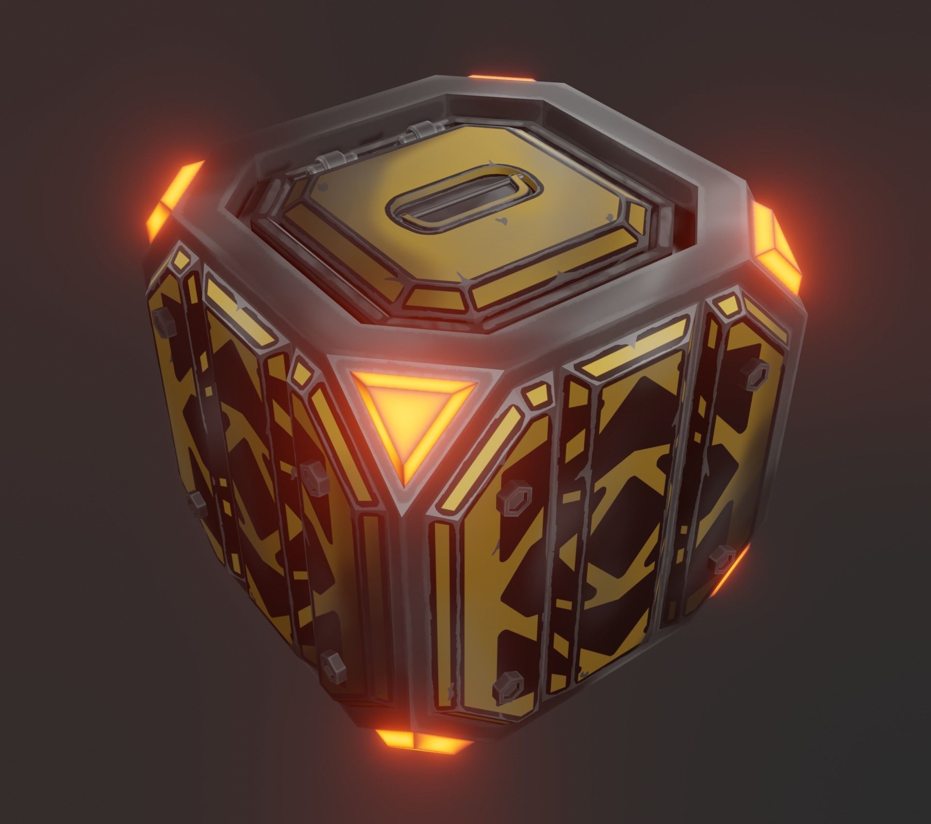 Sci-fi crate Low-poly 3D model_3