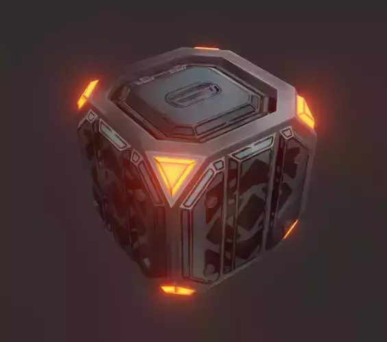 Sci-fi crate Low-poly 3D model