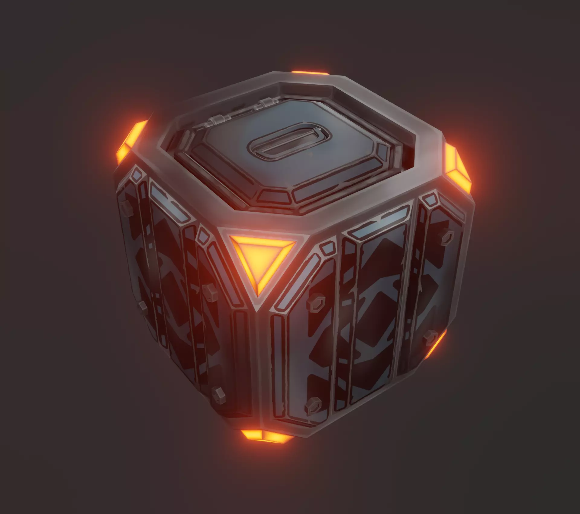 Sci-fi crate Low-poly 3D model_0