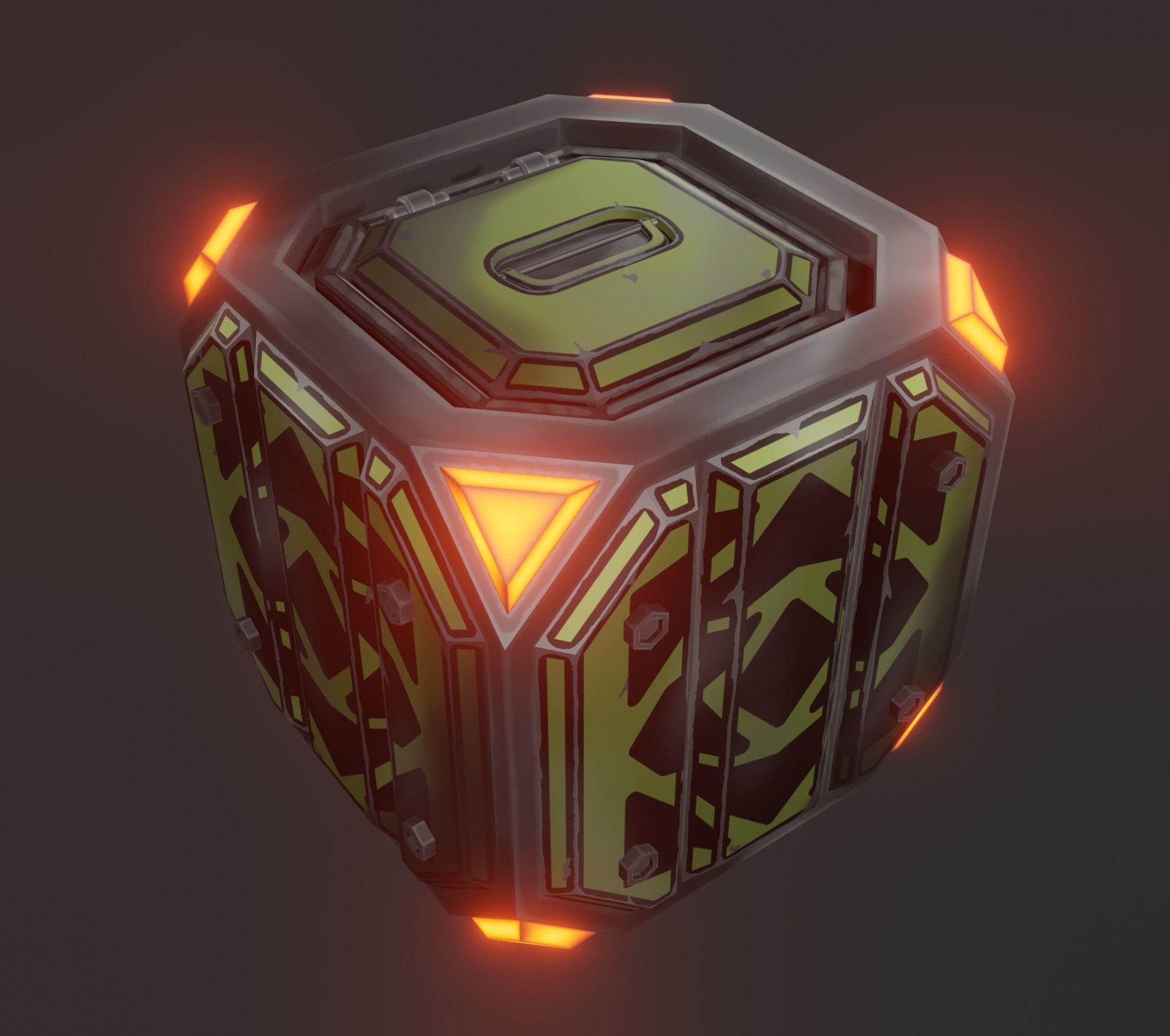 Sci-fi crate Low-poly 3D model_4