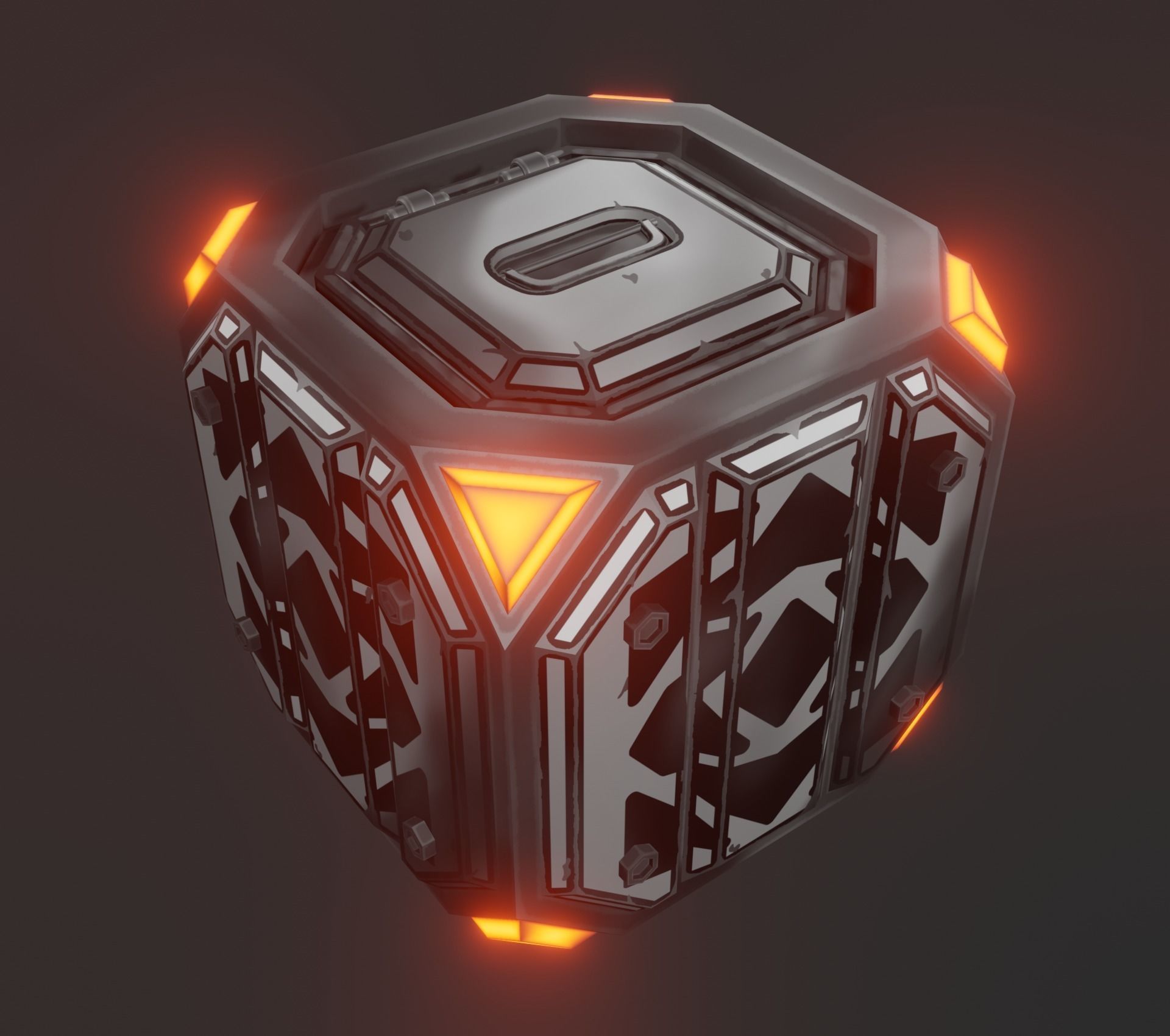 Sci-fi crate Low-poly 3D model_1