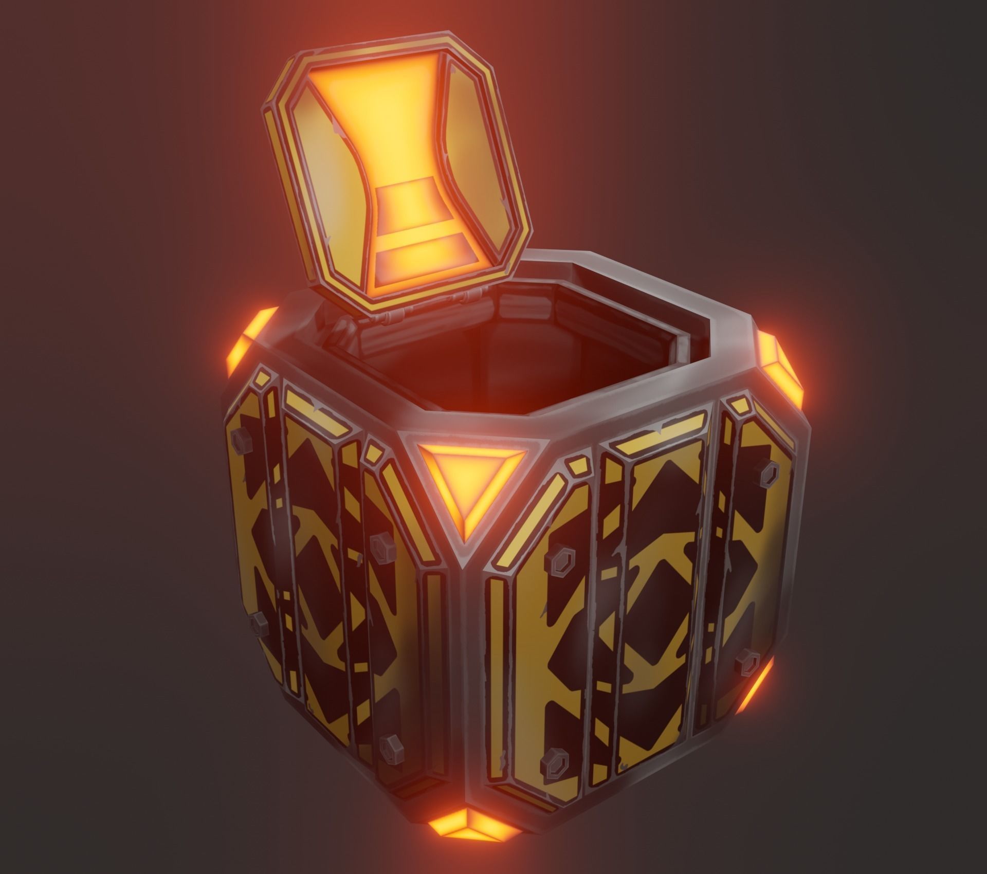 Sci-fi crate Low-poly 3D model_11