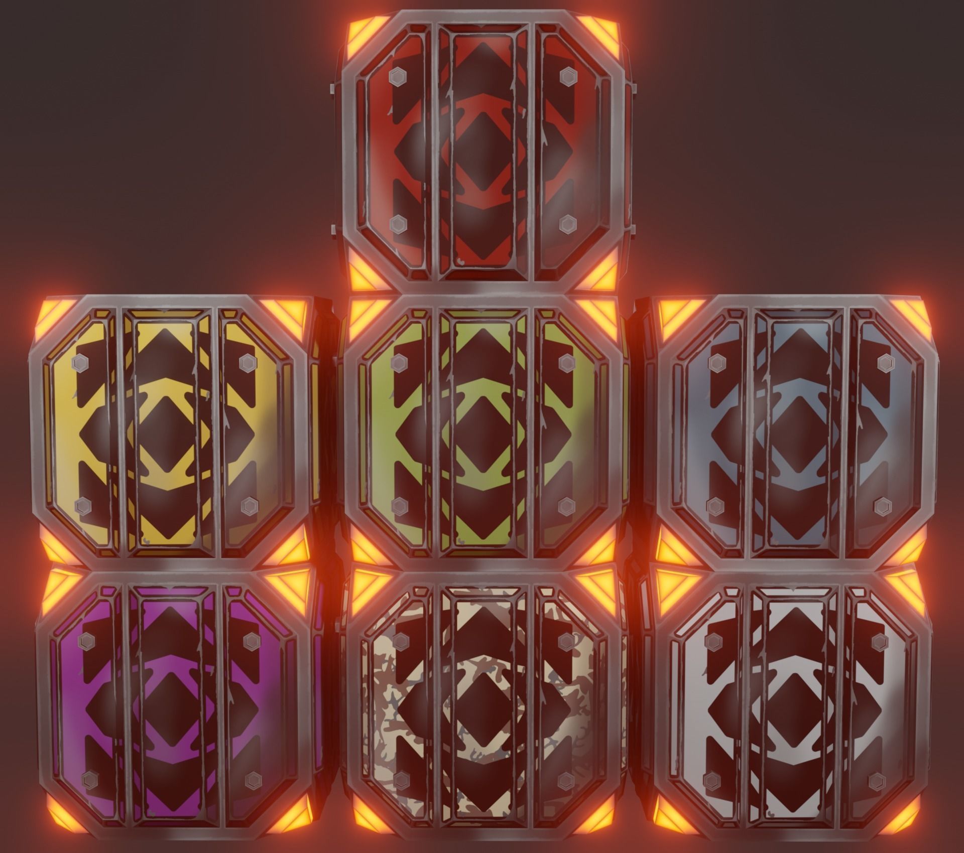 Sci-fi crate Low-poly 3D model_15