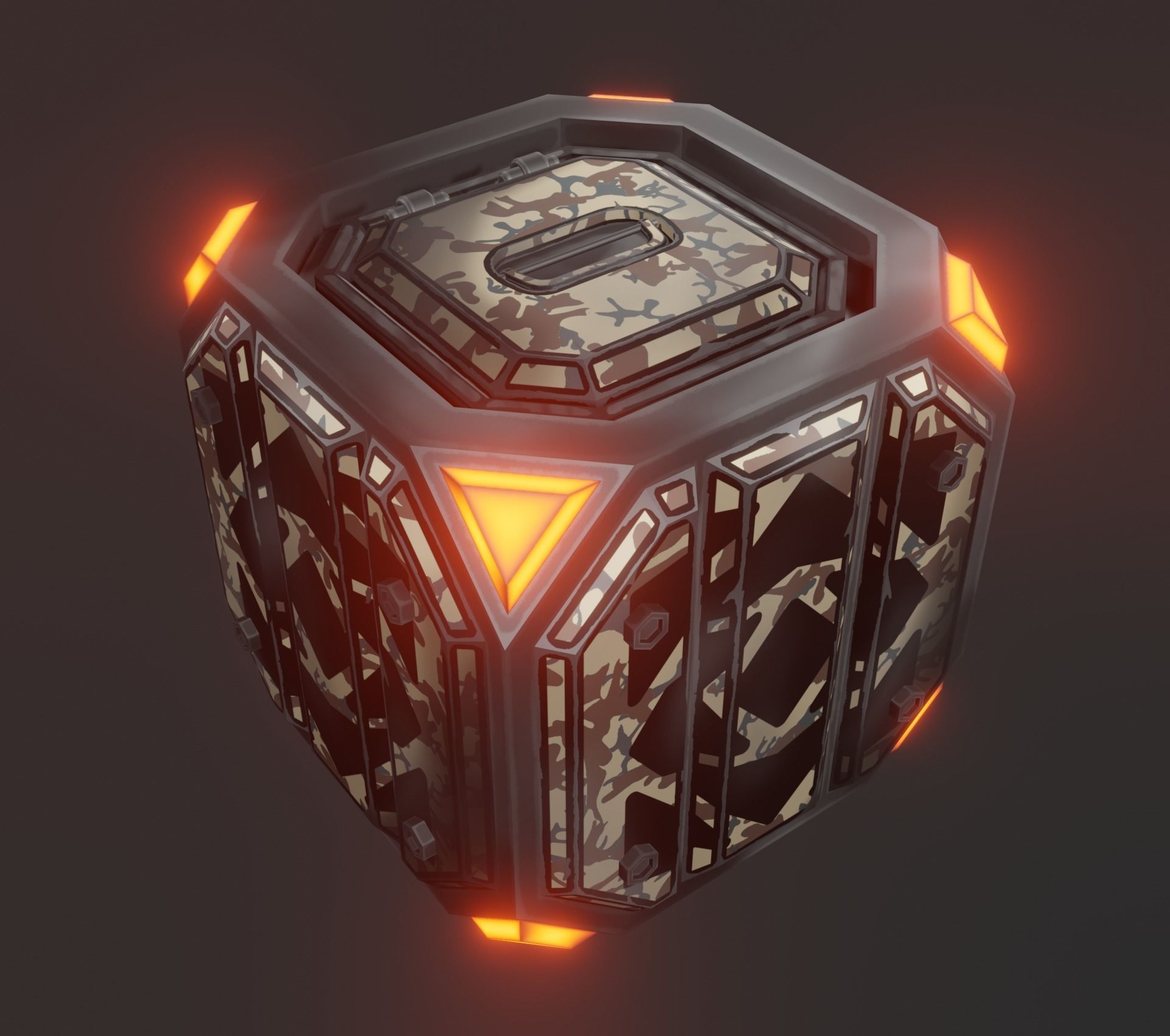 Sci-fi crate Low-poly 3D model_2