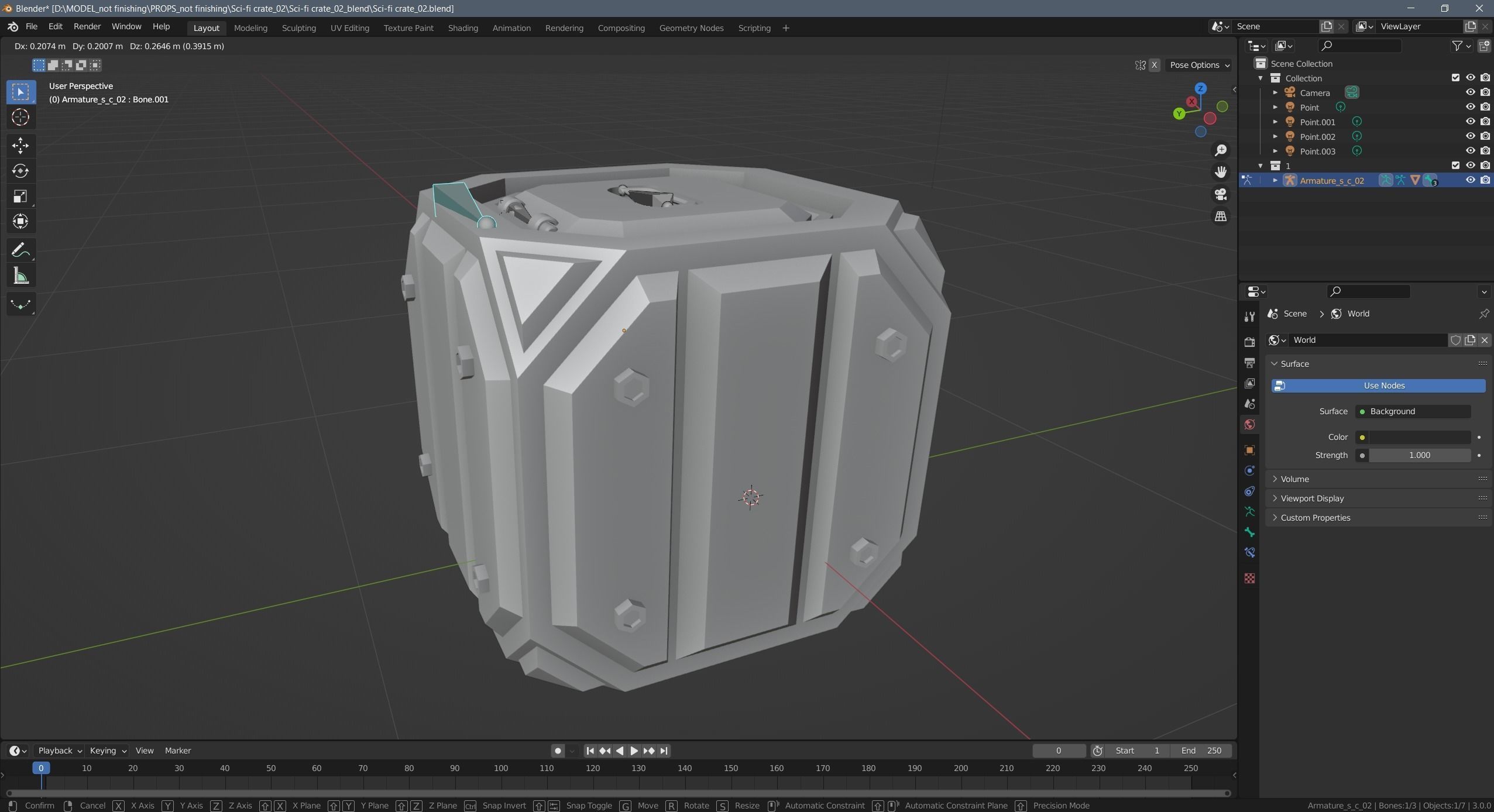 Sci-fi crate Low-poly 3D model_19