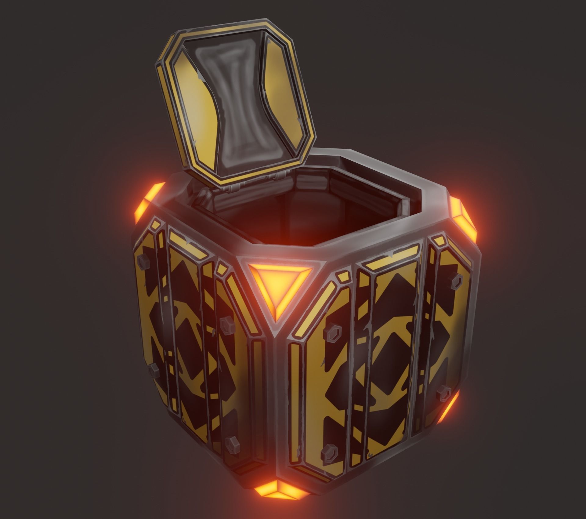 Sci-fi crate Low-poly 3D model_14