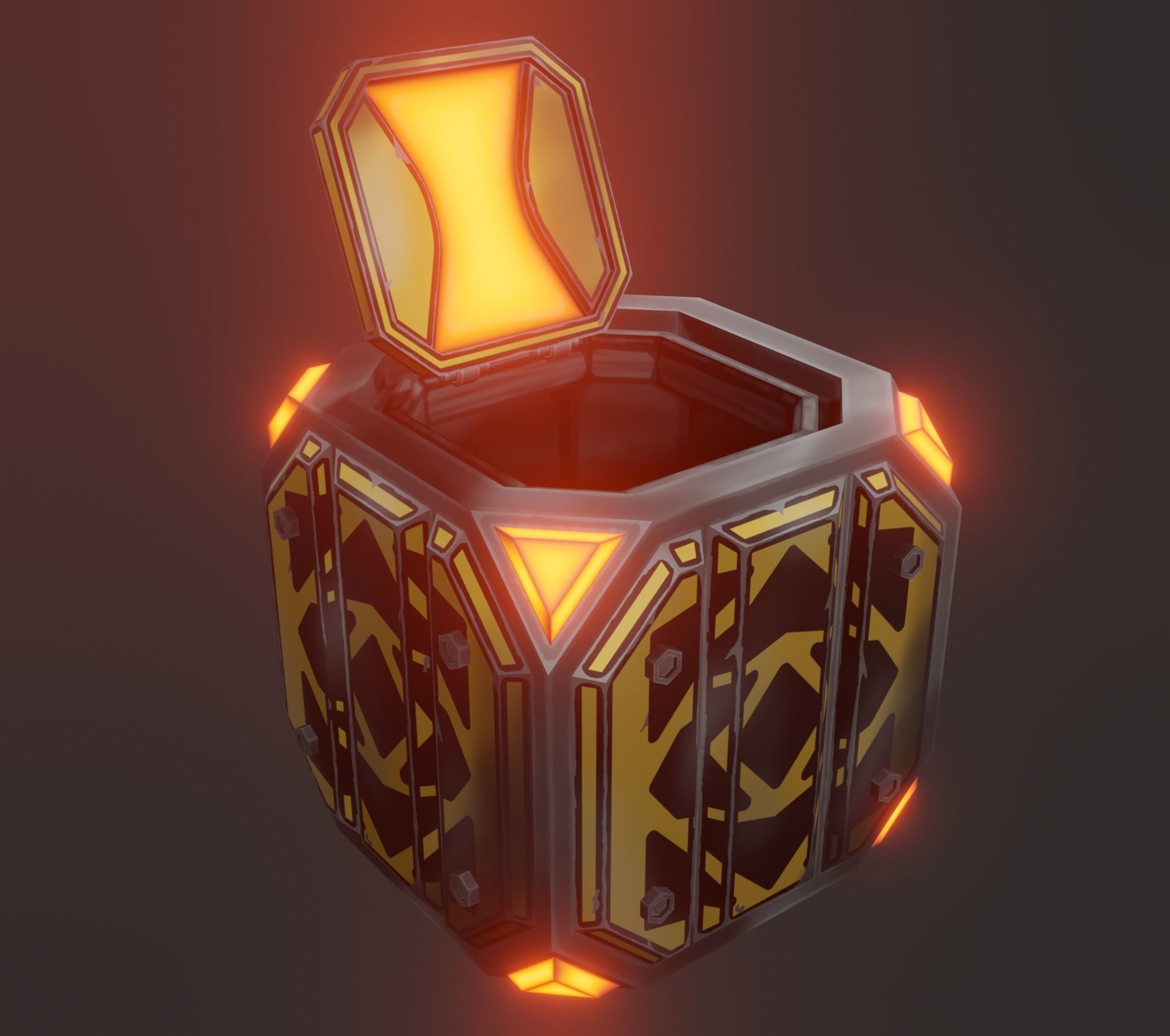Sci-fi crate Low-poly 3D model_9