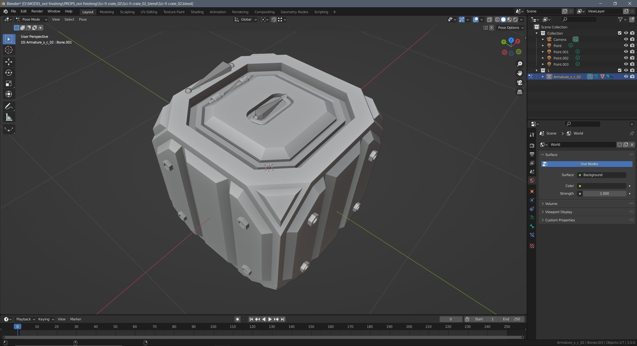 Sci-fi crate Low-poly 3D model_16
