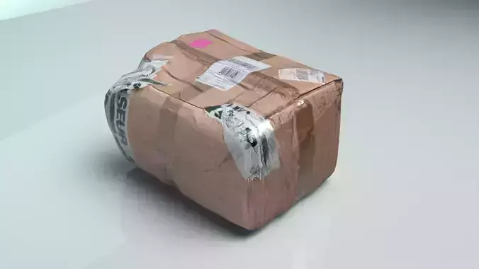 used cardboard box sent by courier