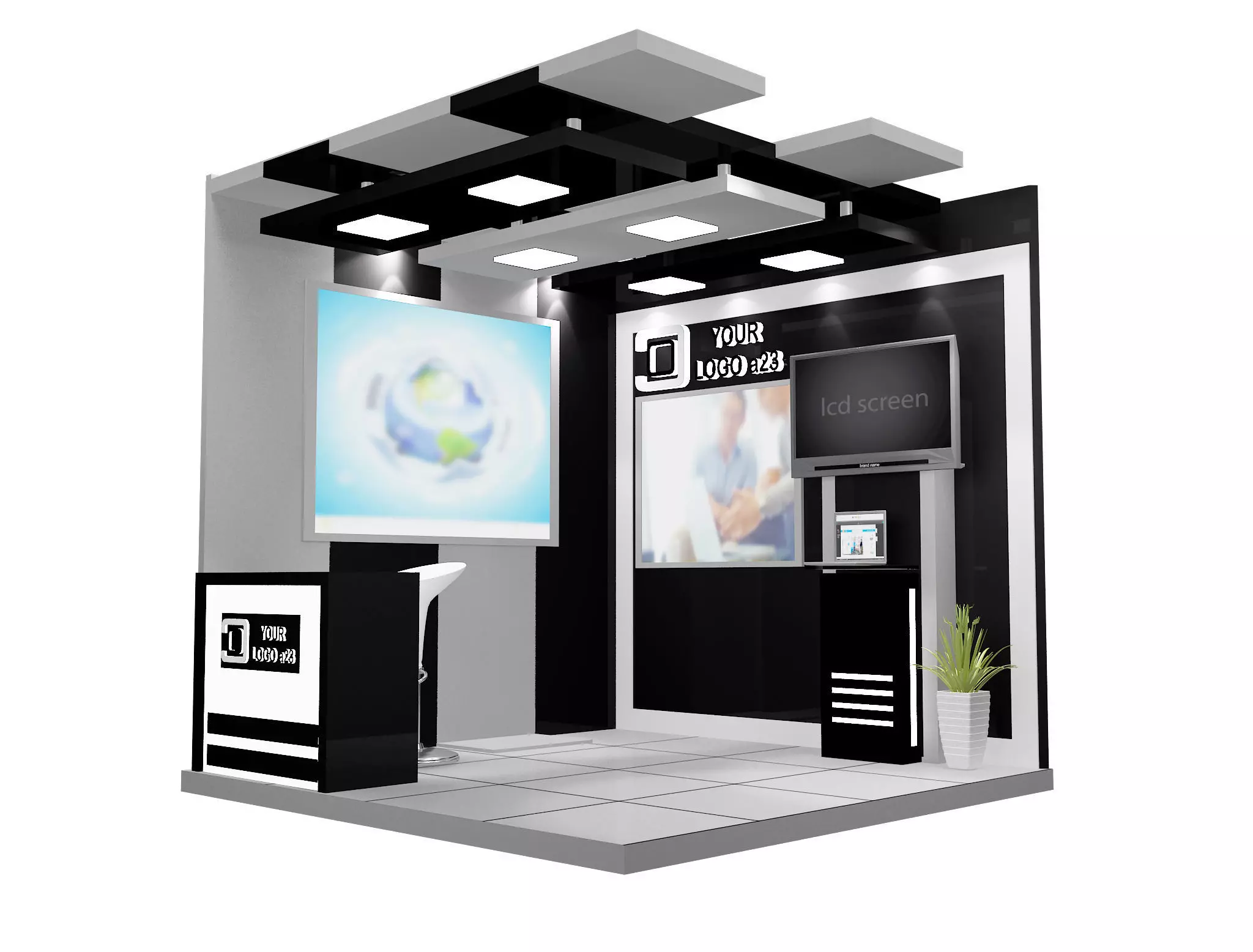 Booth Exhibition Stand a599e 3D model_0
