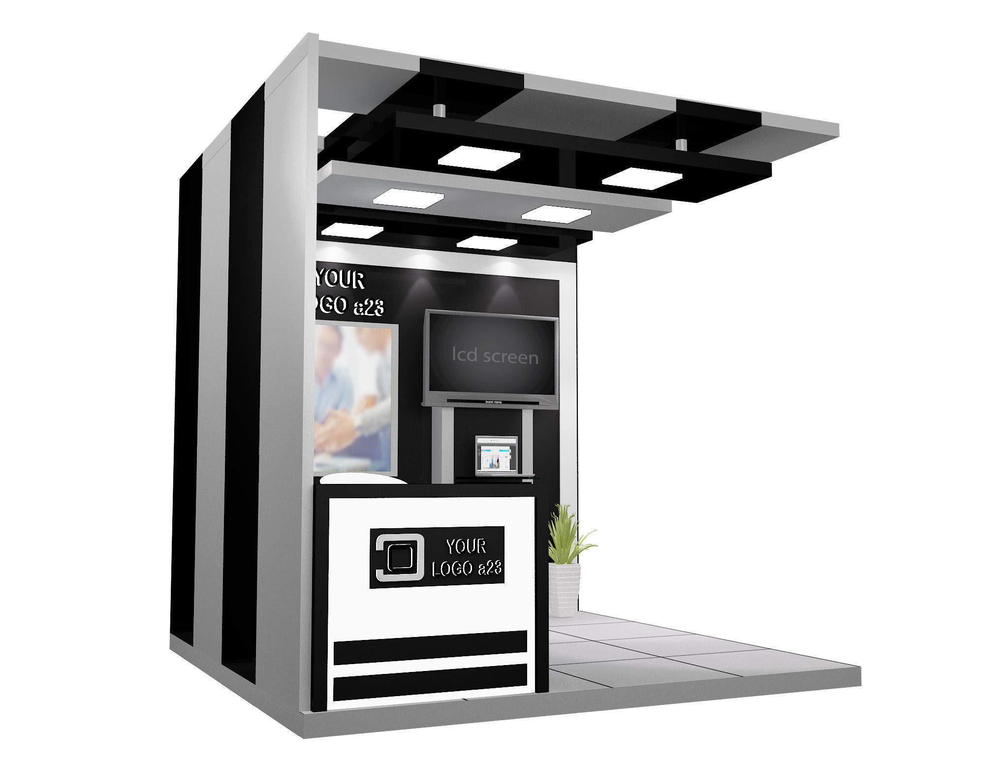 Booth Exhibition Stand a599e 3D model_10