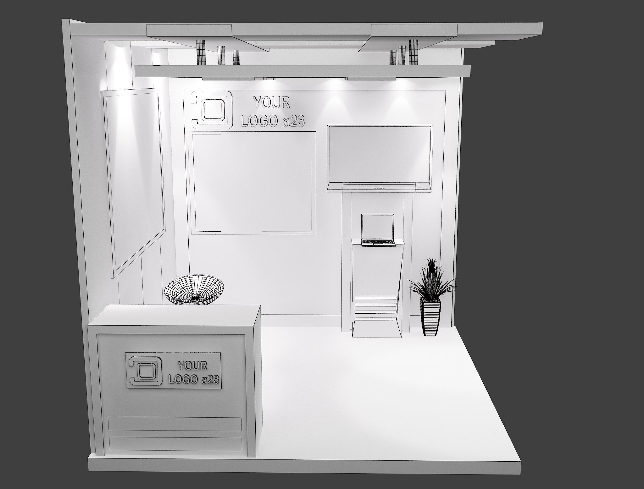 Booth Exhibition Stand a599e 3D model_5