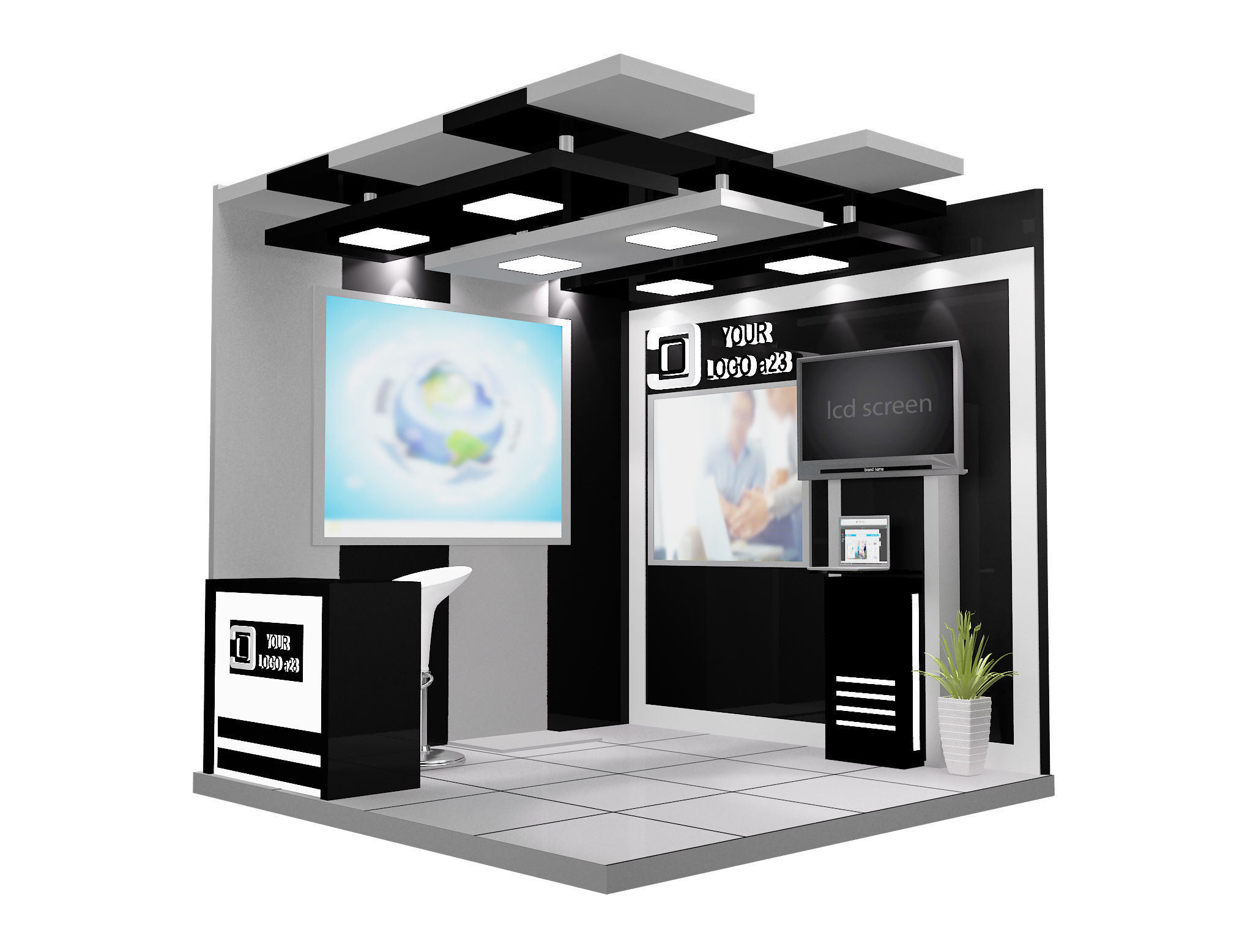 Booth Exhibition Stand a599e 3D model_8
