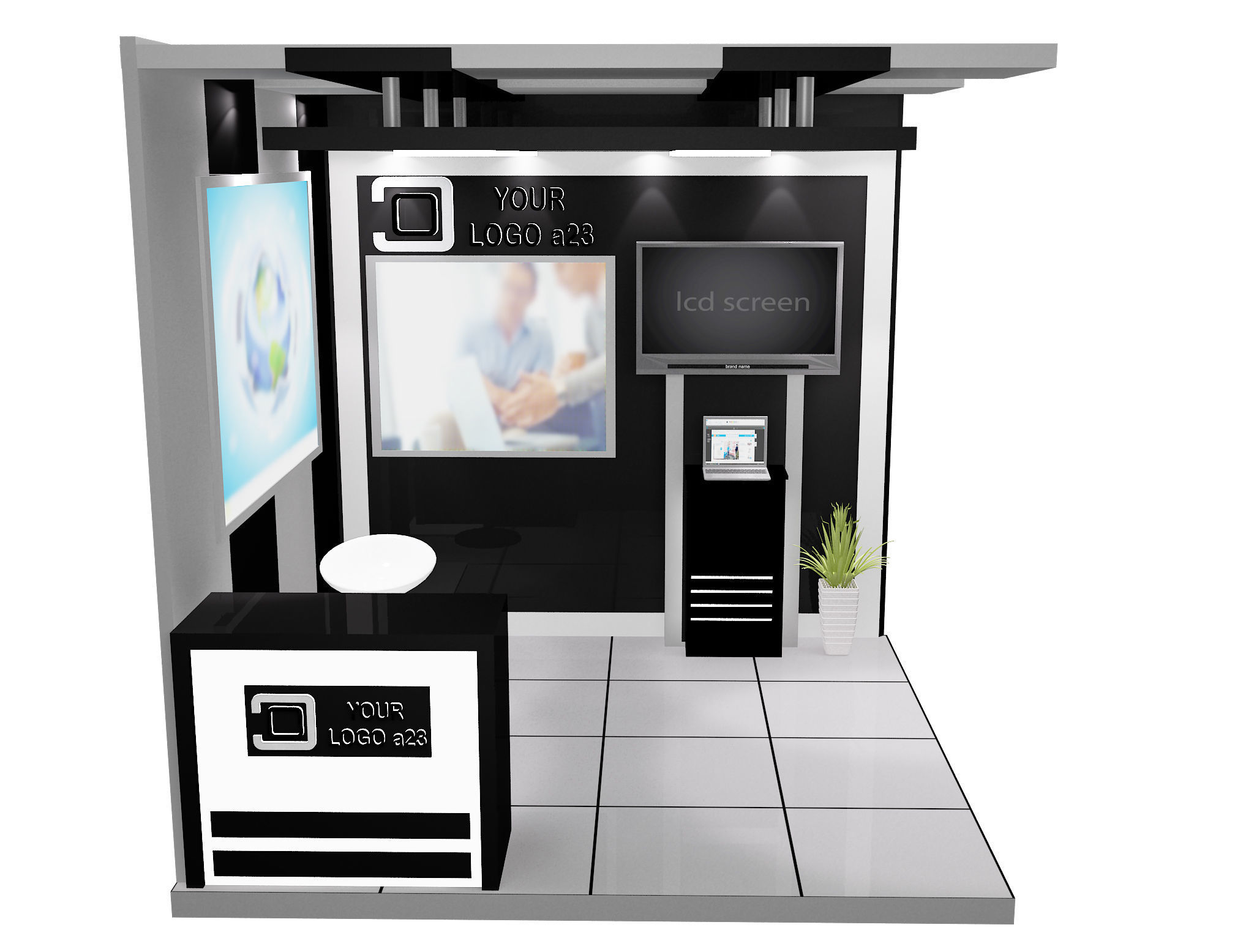 Booth Exhibition Stand a599e 3D model_4