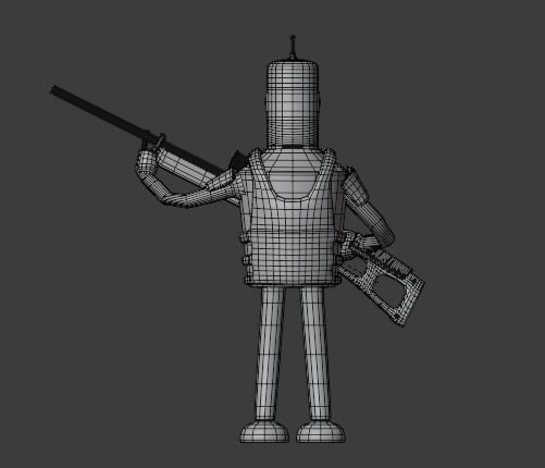 Bender Help for Ukraine low poly character model Futurama Low-poly 3D model_3